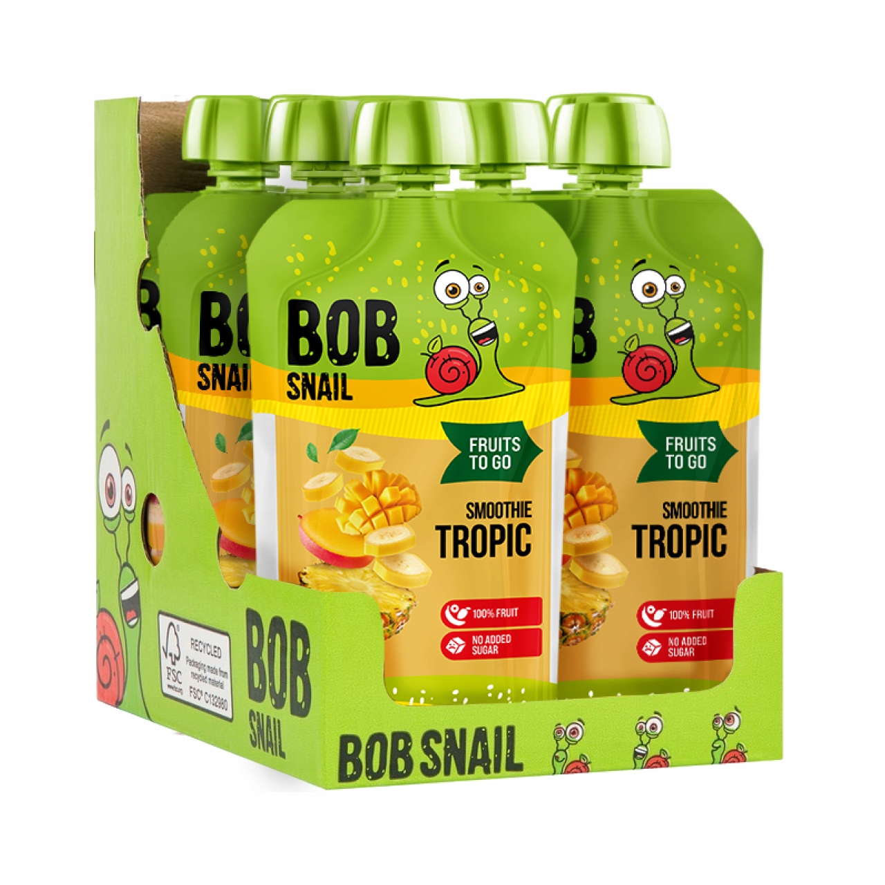 Bananų-ananasų-mango kokteilis BOB SRAIGĖ 1200g (10 x 120g) >>