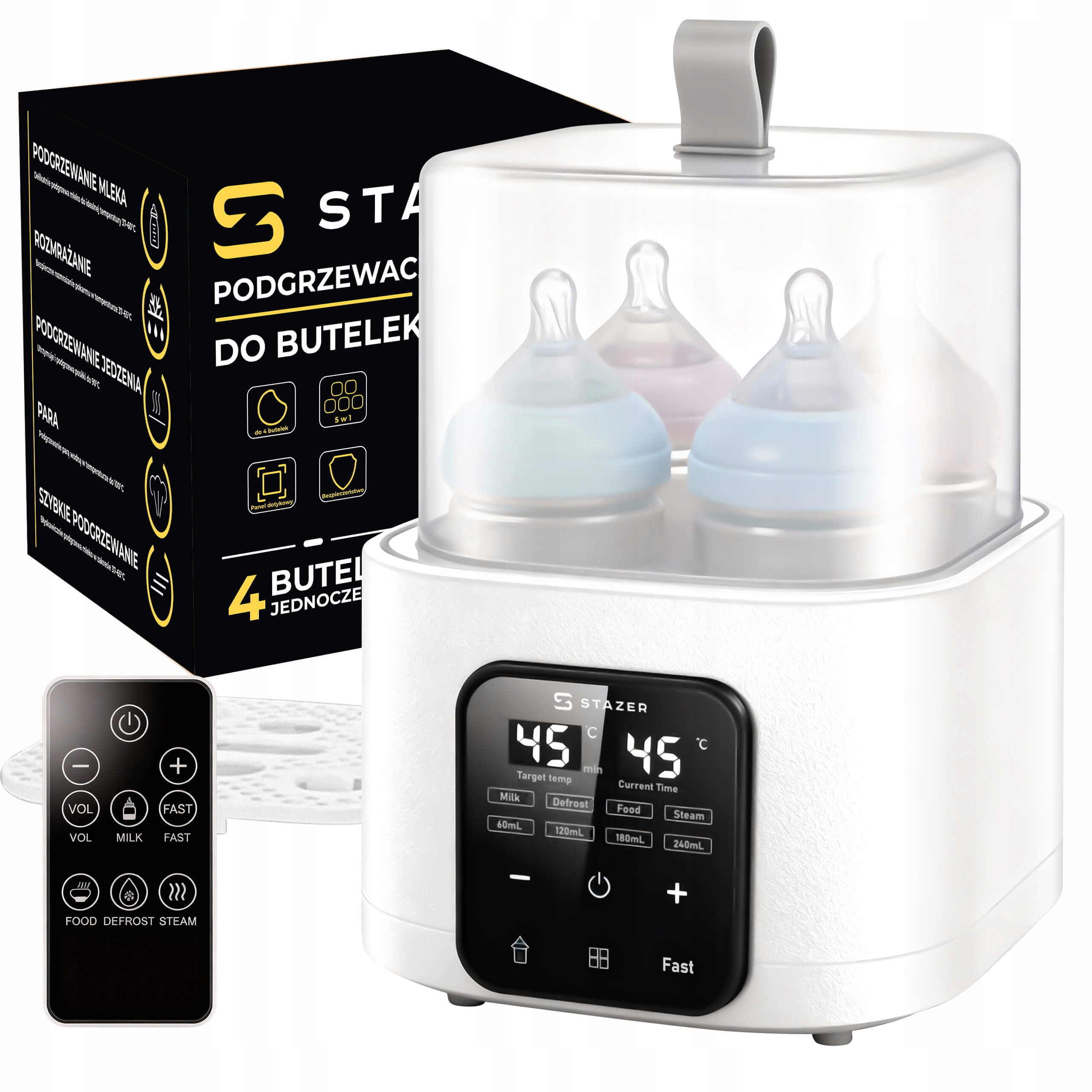 Stazer šildytuvas ir sterilizatorius 6 in 1 4 butelkoms