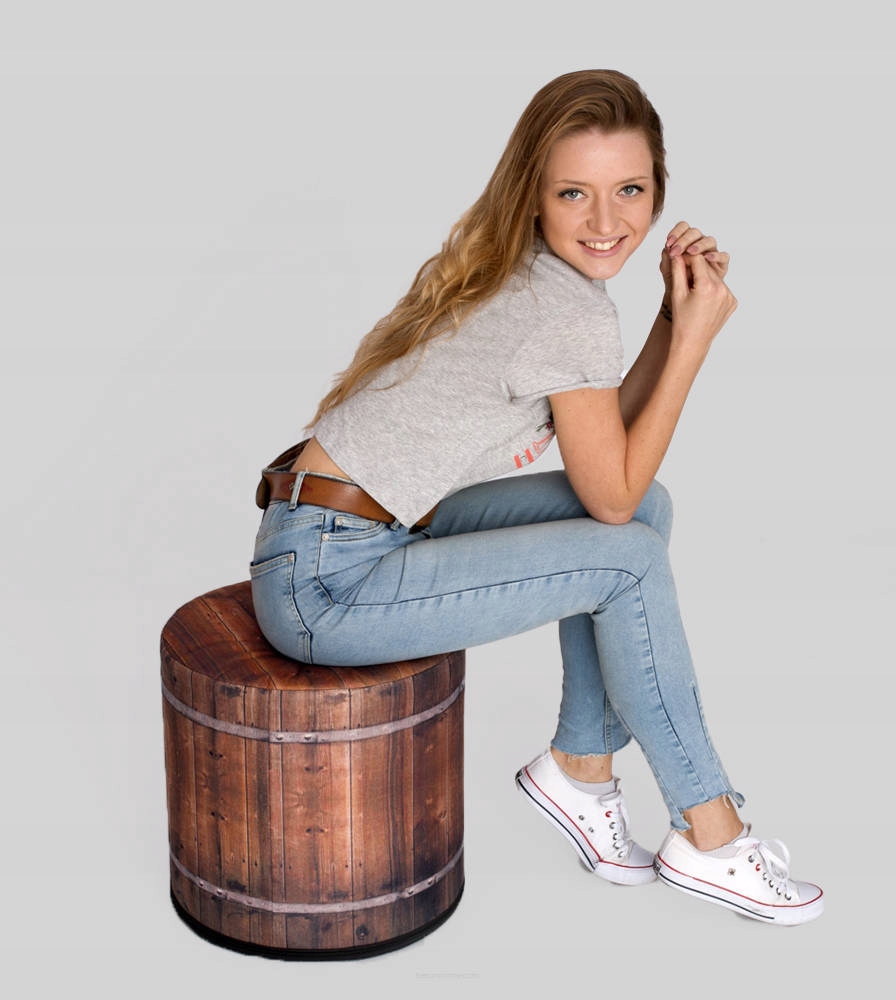 BERTONI sėdimoji pufas, lengvas ir stabilus, su cilindriniu pufų raštu - Barrel