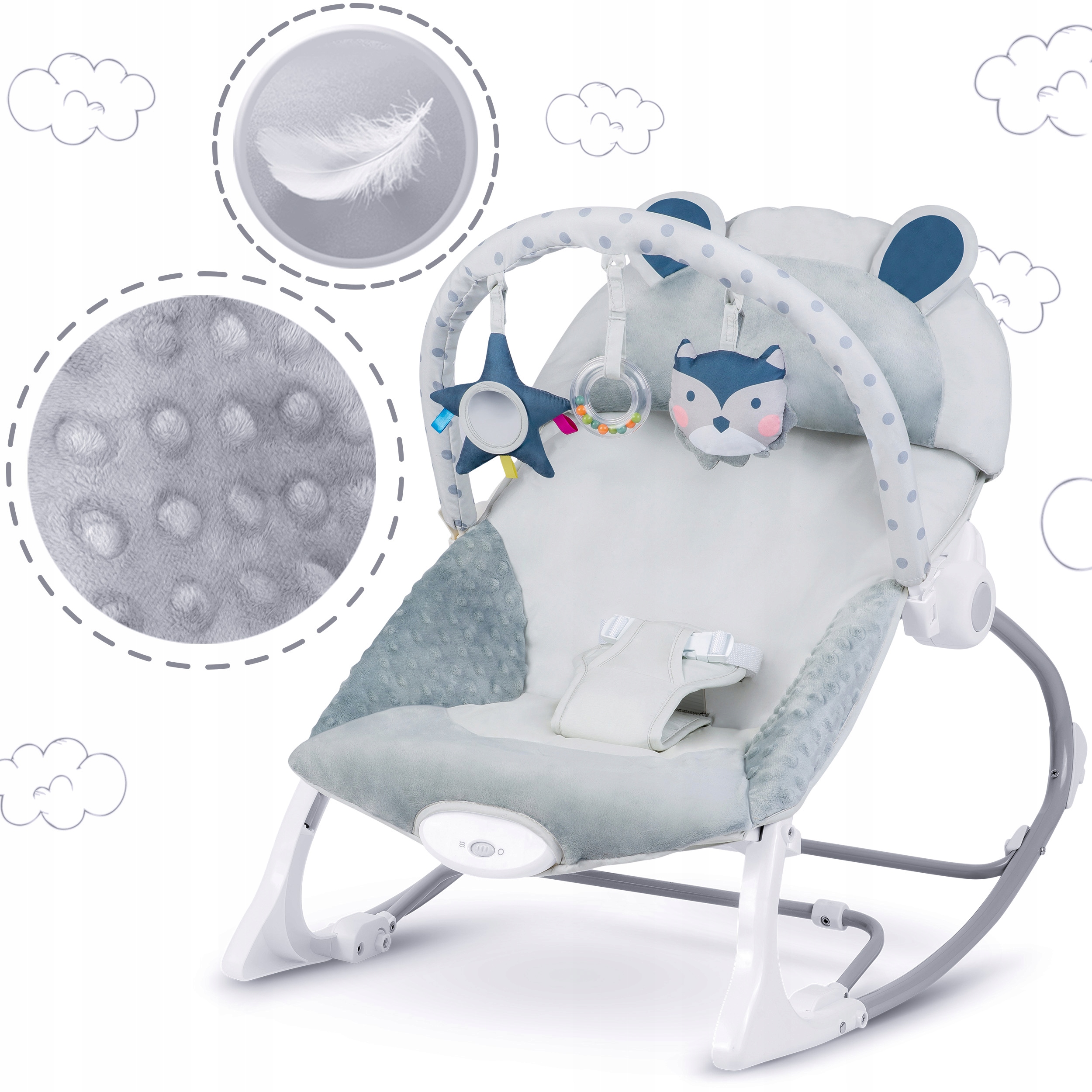 BABY BUNCH BUCKER 2 viename lopšys VIBRACINIAI ŽAISLAI Ricokids