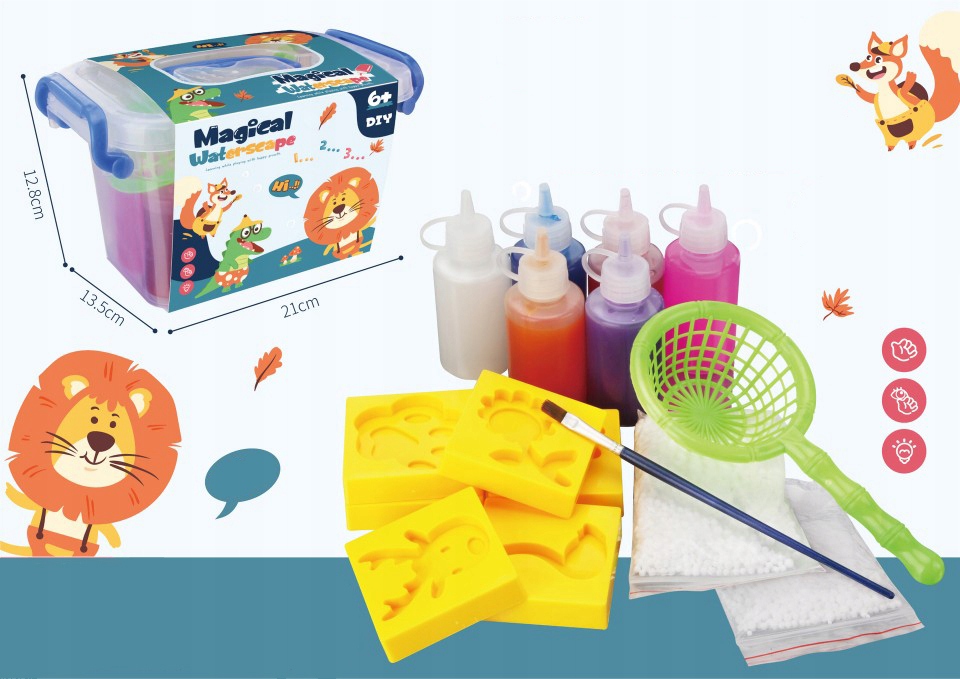 PLASTIKAS PASAS VAIKAMS GEL DIY CREATIVE RINKINYS AQUA GEL