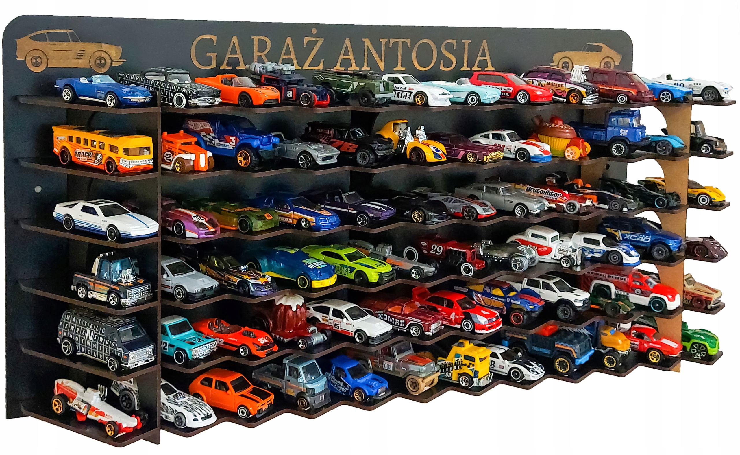Lentyna žaisliniams automobiliams automobiliams transporto priemonėms SU PAVADINIMU 72 vietos