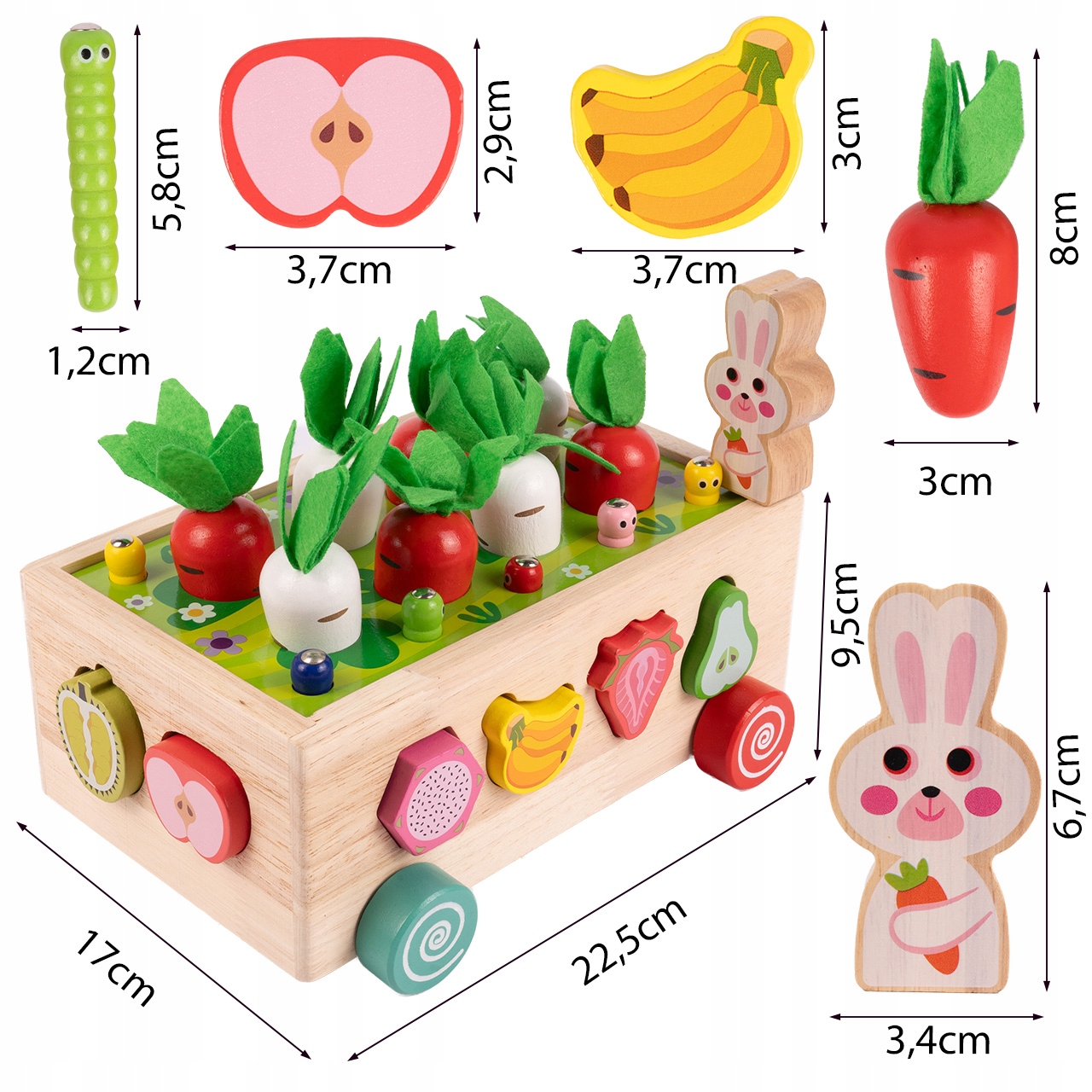 MalPlay medinė Montessori dėlionė su voleliu