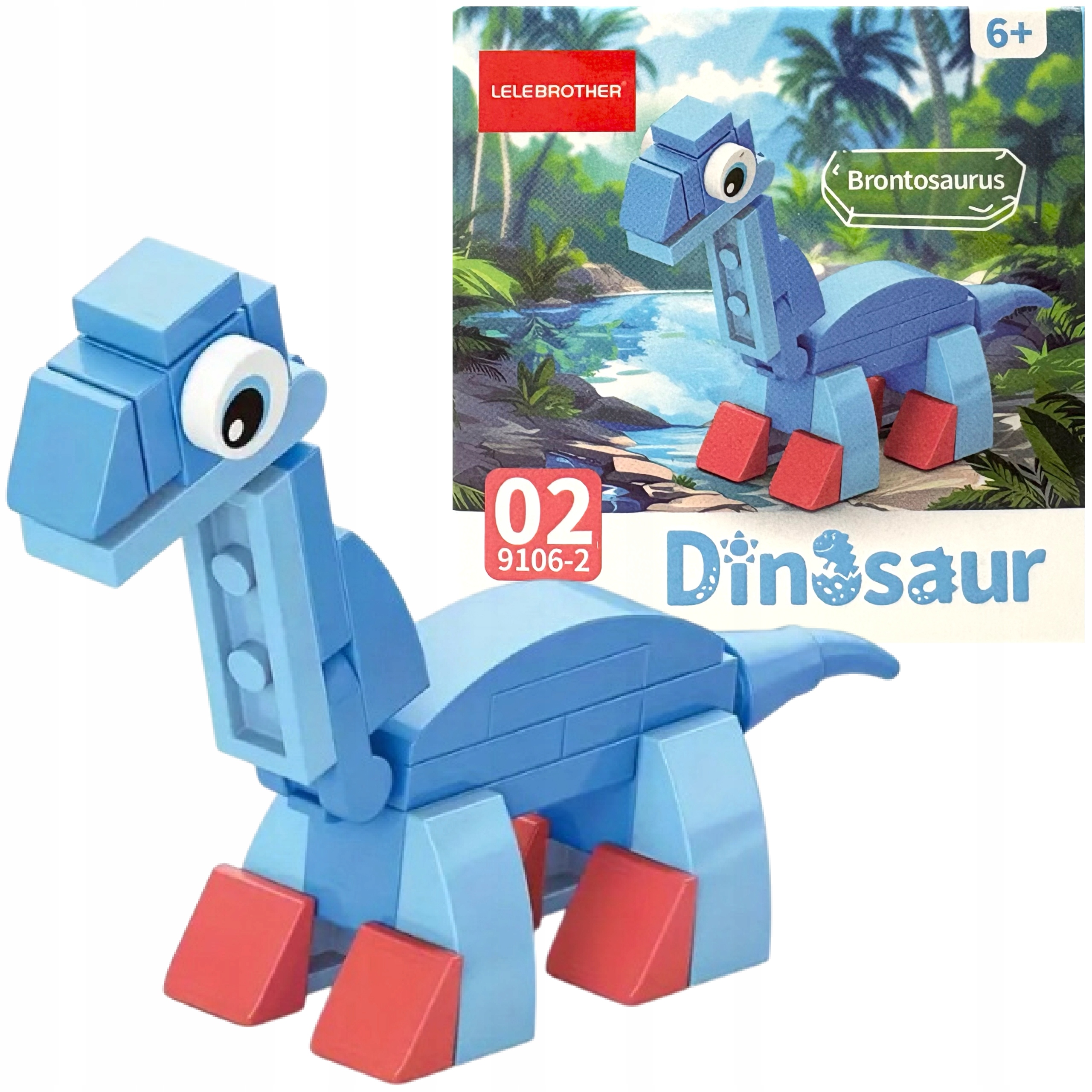 Blocks 35 el dinozaurų kaladėlių kaladėlės vaikams dinozauras Brontosaurus 0002