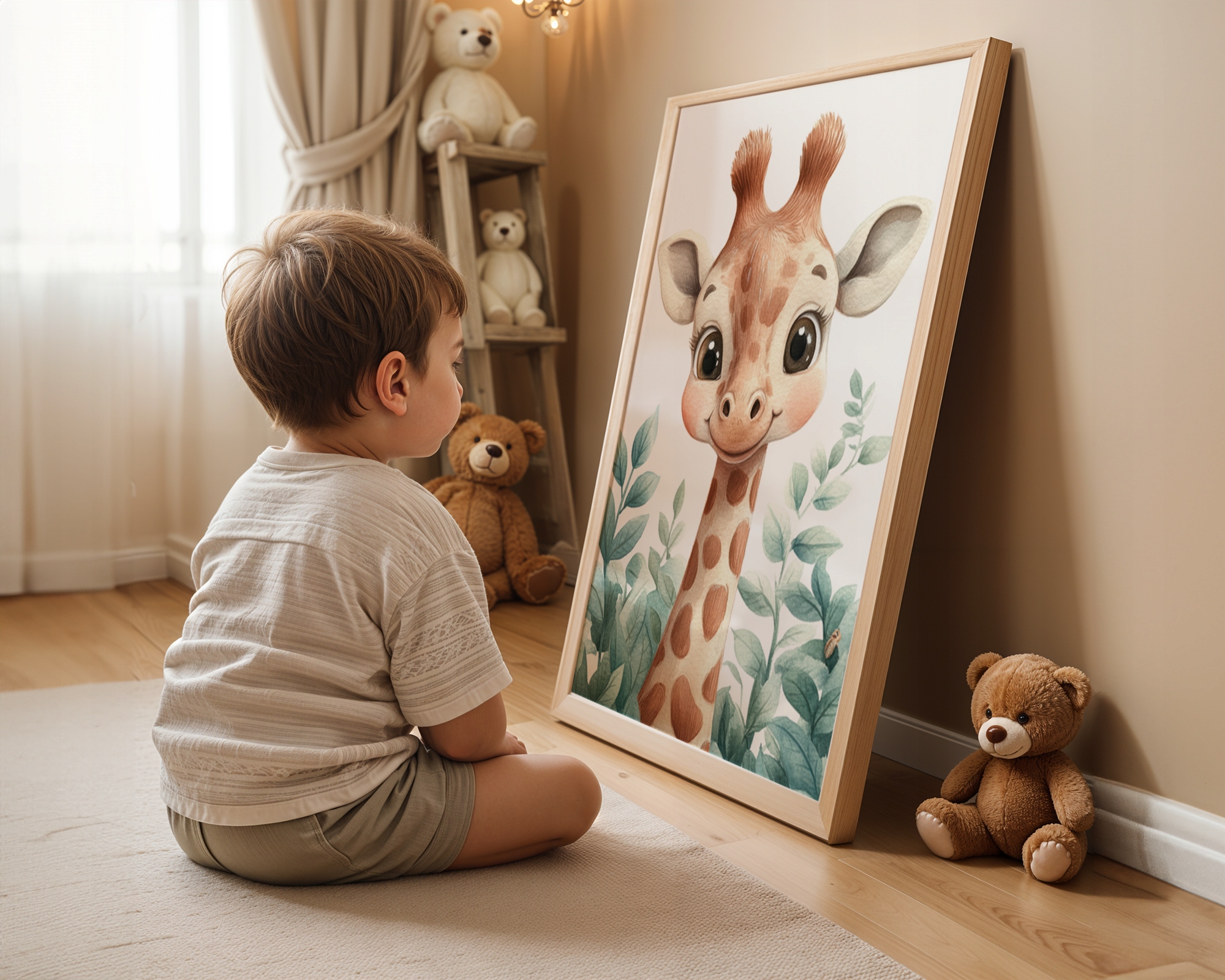 Safari vaikų kambario plakatai 30x40 cm Gyvūnai Rinkinys 3 vnt.