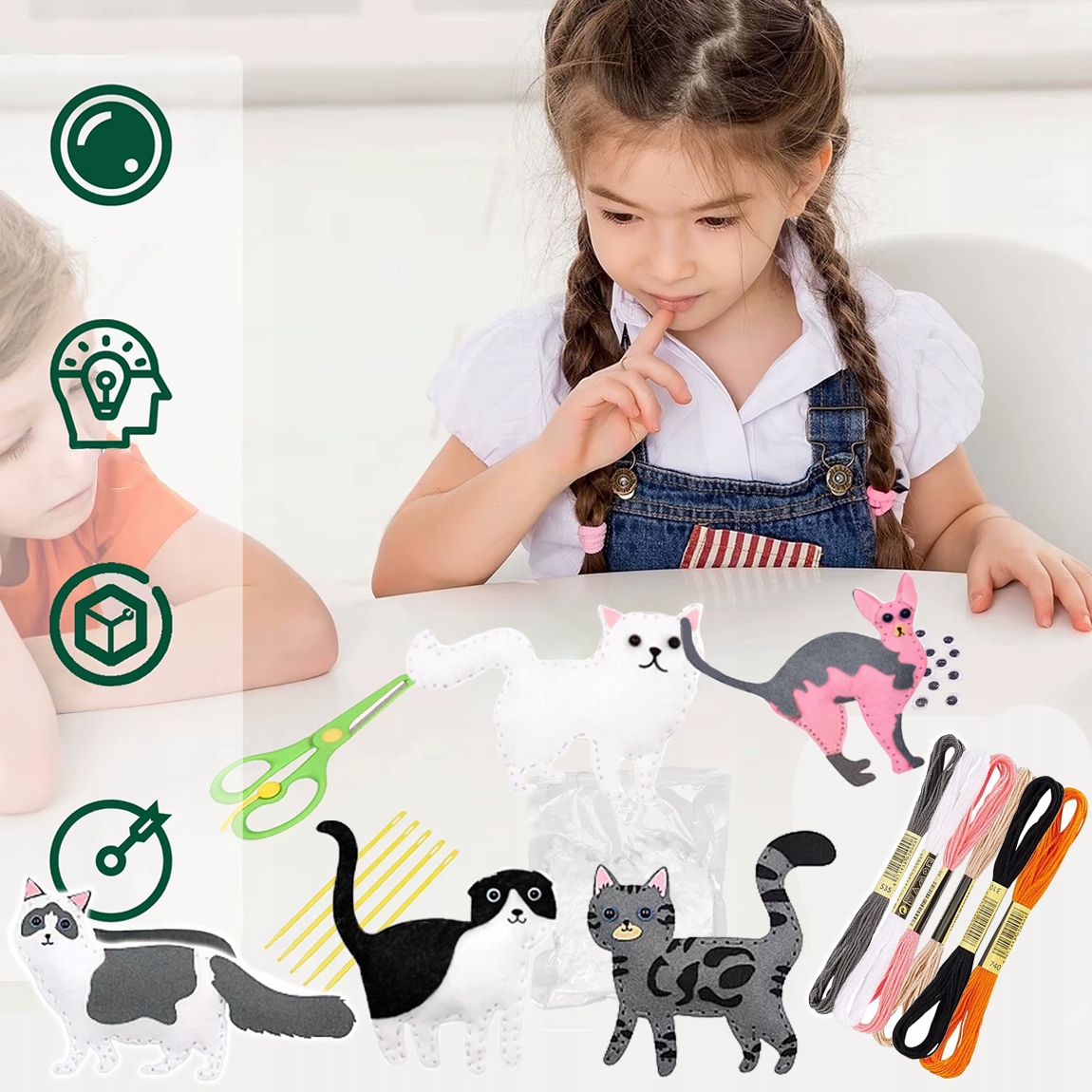 VELTINIAI GYVŪNAI KATĖS, SUSIJUSI DIY KATTEN 12 VIENŲ RINKINYS VAIKAMS