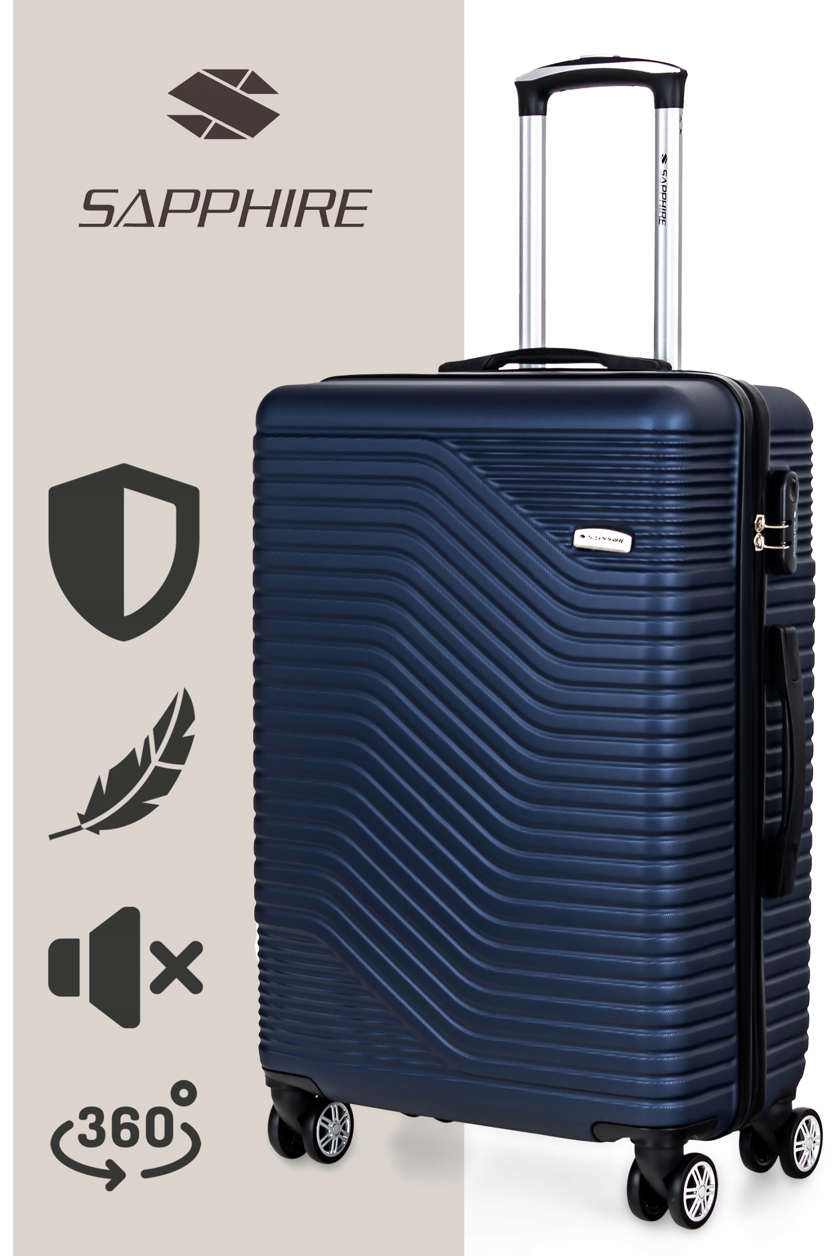 Sapphire DUO didelė kelioninė lagamina su šifru XXL