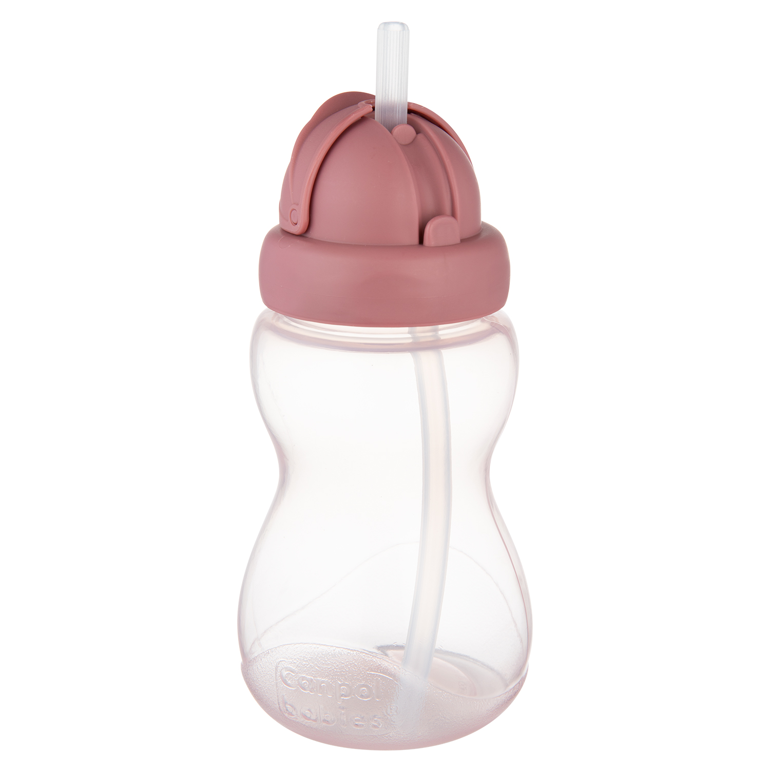 Canpol buteliukas su sulankstomu silikoniniu vamzdeliu, 270 ml, rožinė, vaikams 12m+