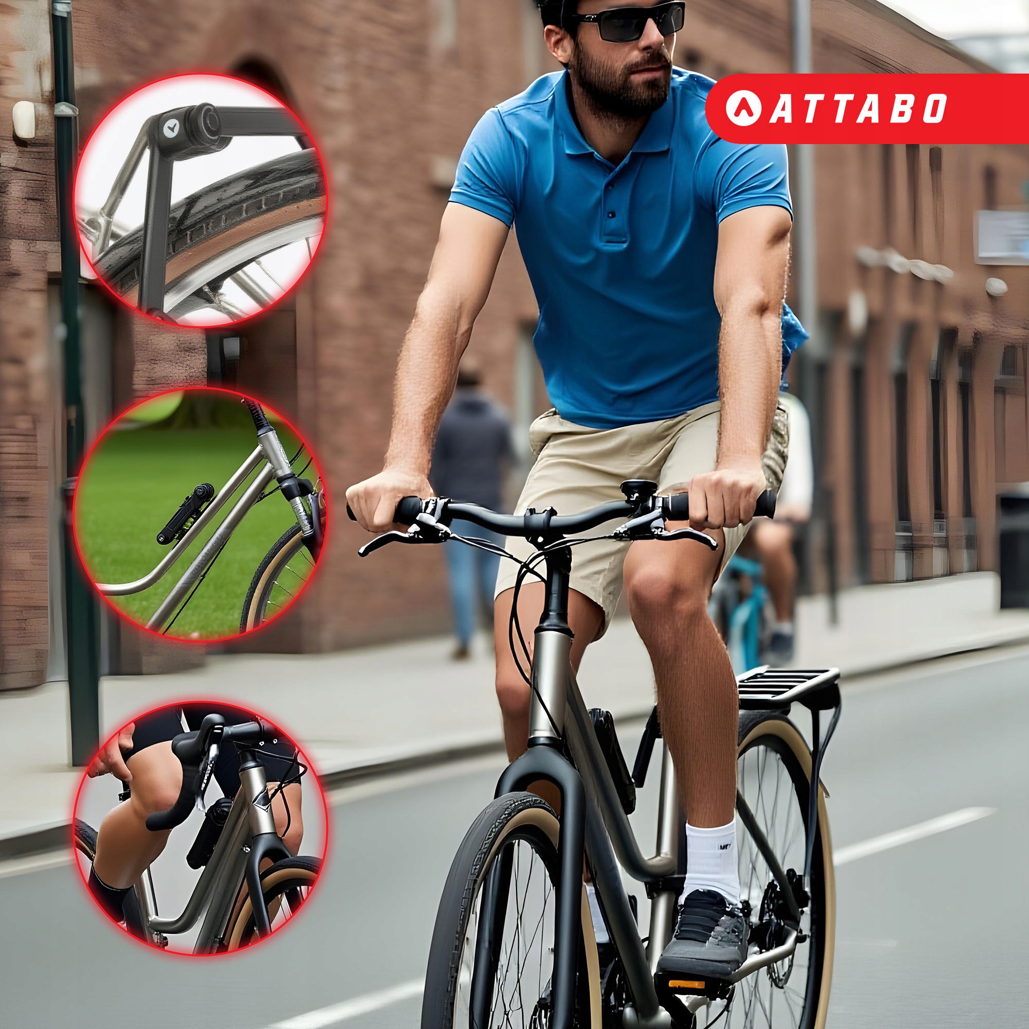 Attabo plieninė dviračio spyna 84 cm