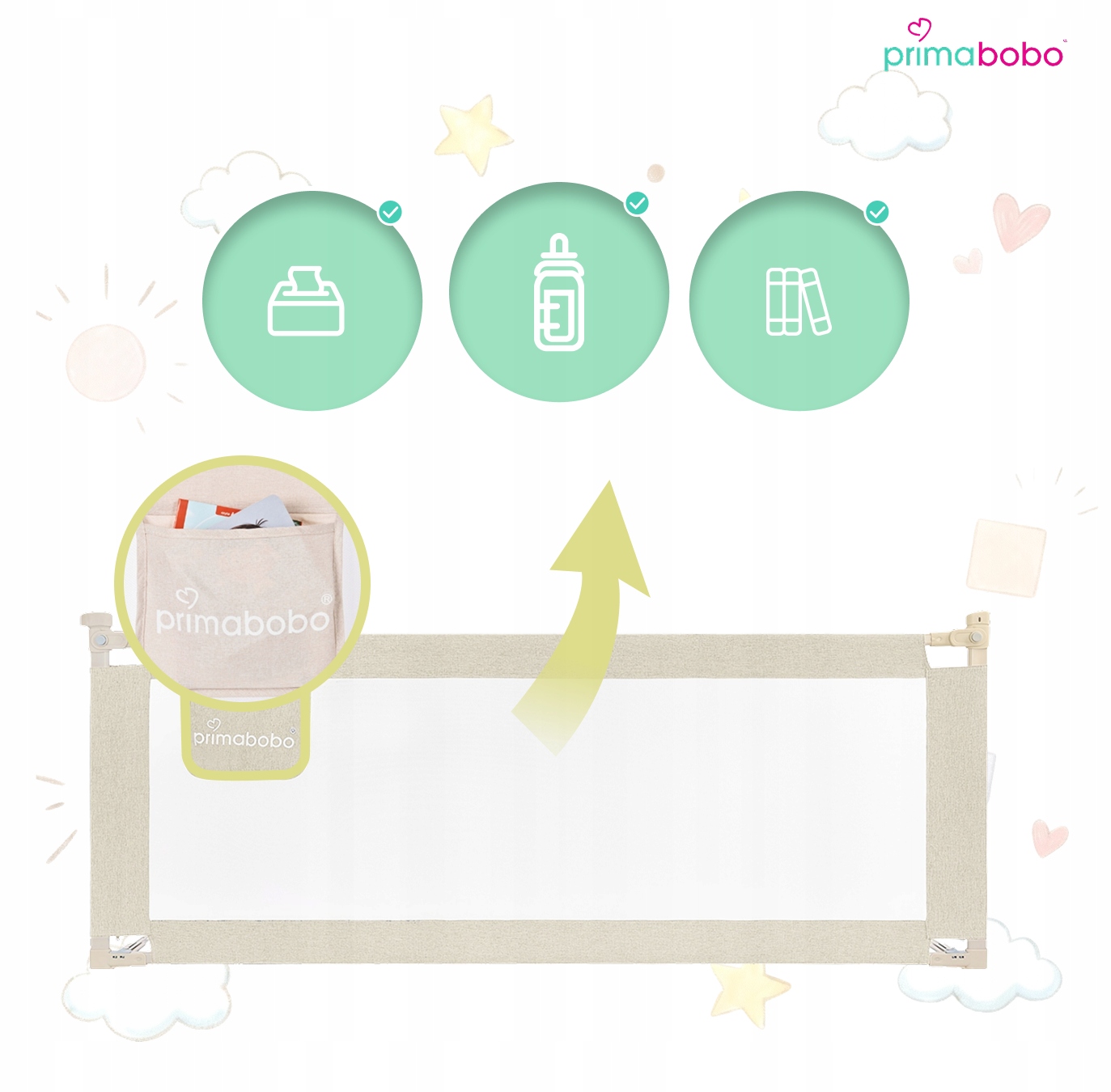 Primabobo Classic barjerina lovatėlei 200cm bež