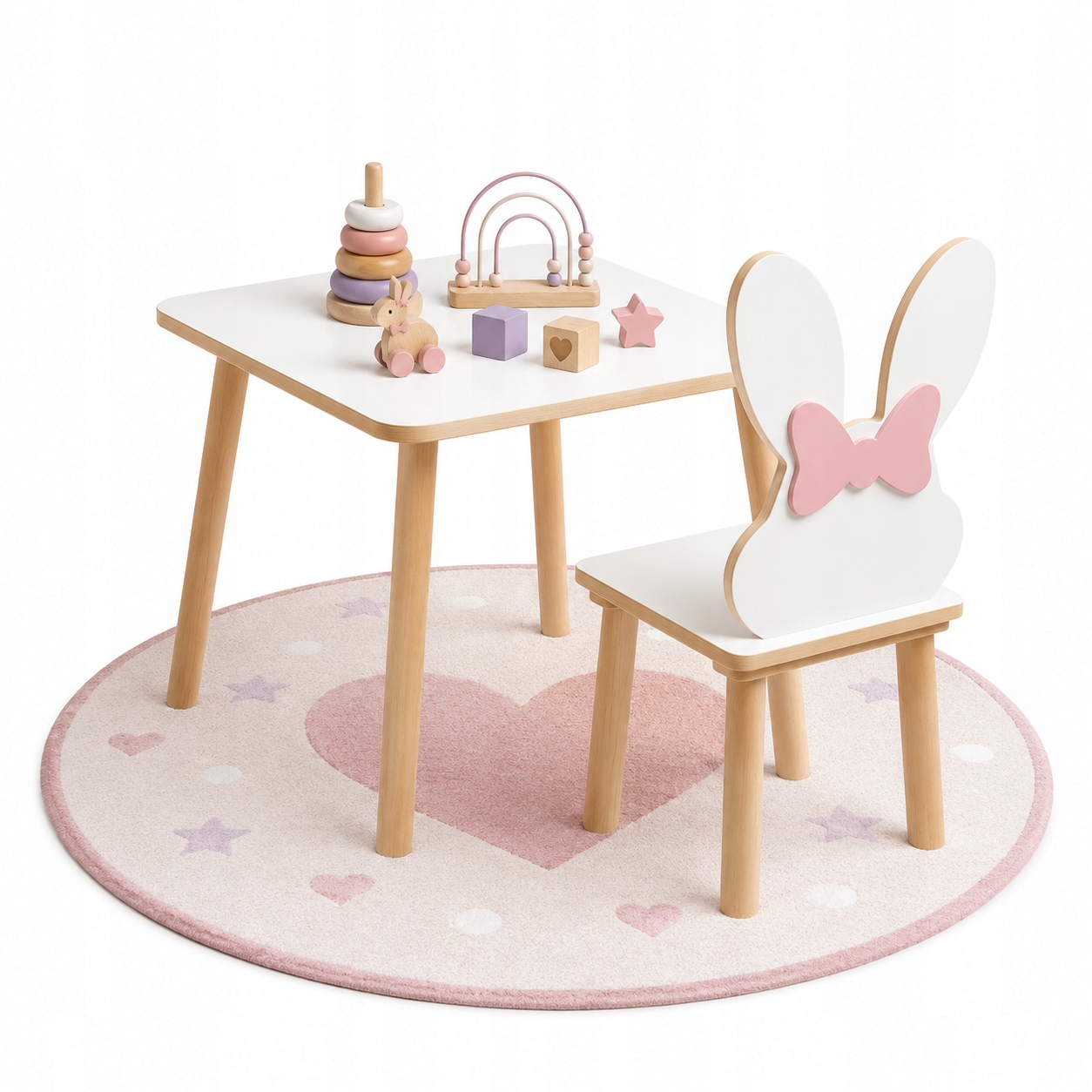 PlayPals Furniture stalas ir kėdutė Triušis 50 cm