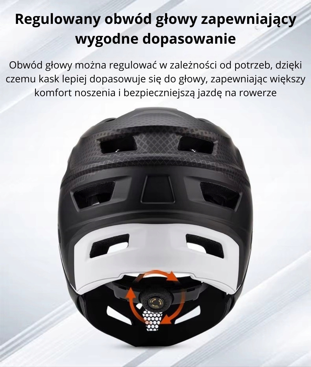 Visą veidą dengiantis MTB dviračio šalmas su nuimama viso veido burna 58-62 cm