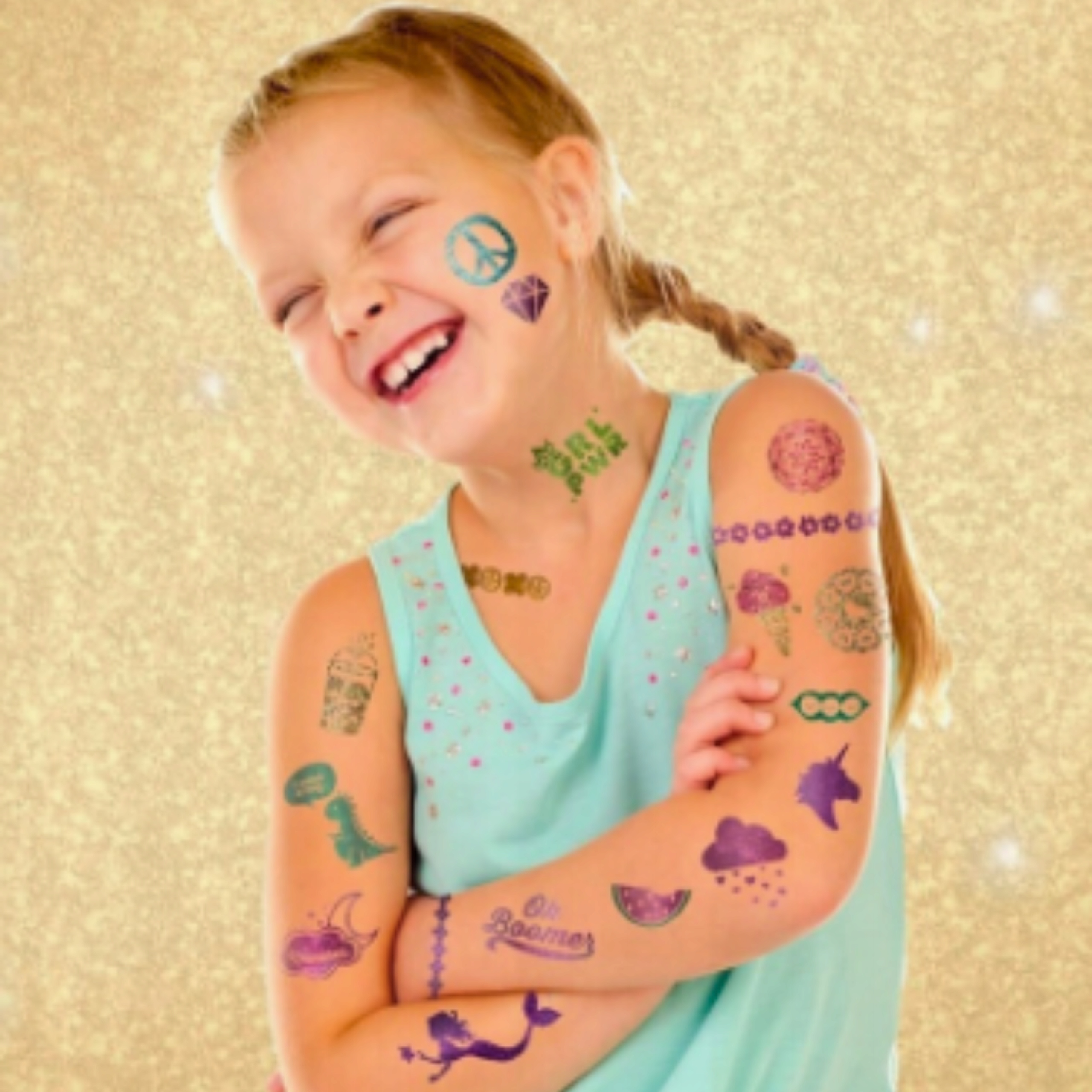Tatuiruočių kūrimo rinkinys su blizgiais