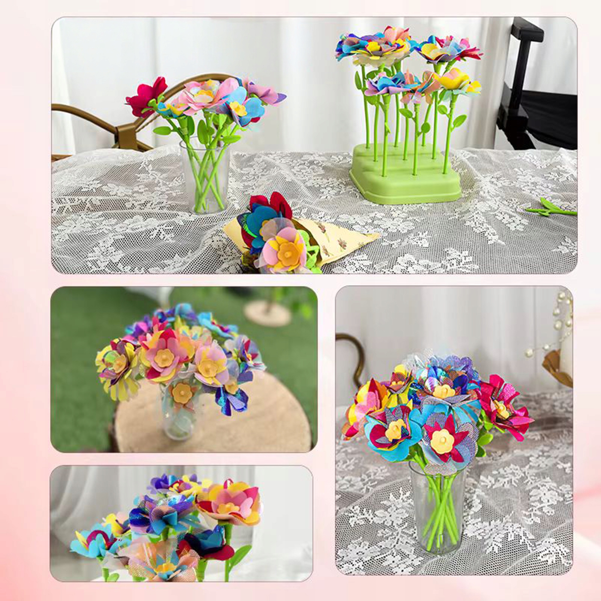 3D FLOWER MAKER KŪRYBINIS RINKINYS XXL 160 EL DIY puokštės