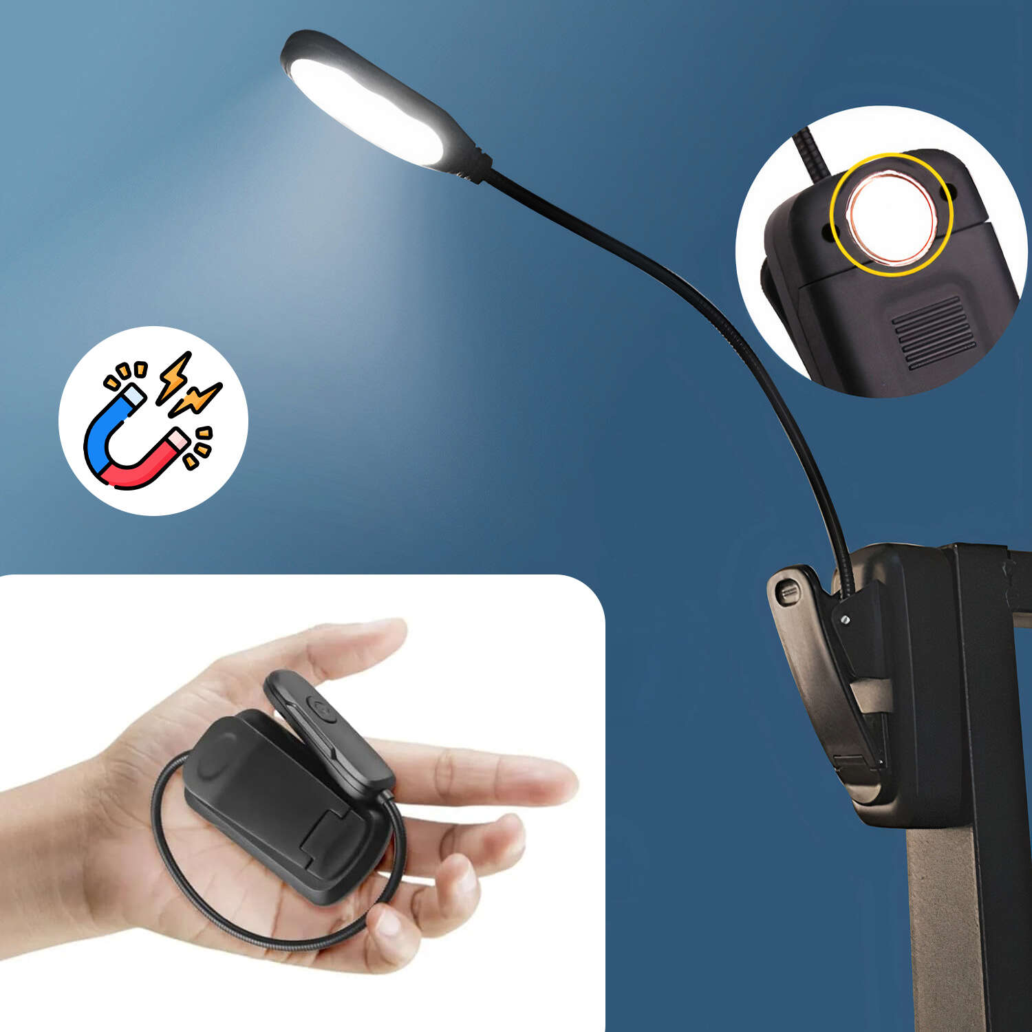 LED mokyklinio stalo lempa vaikams skaitymui, tvirtai reguliuojama segtuku