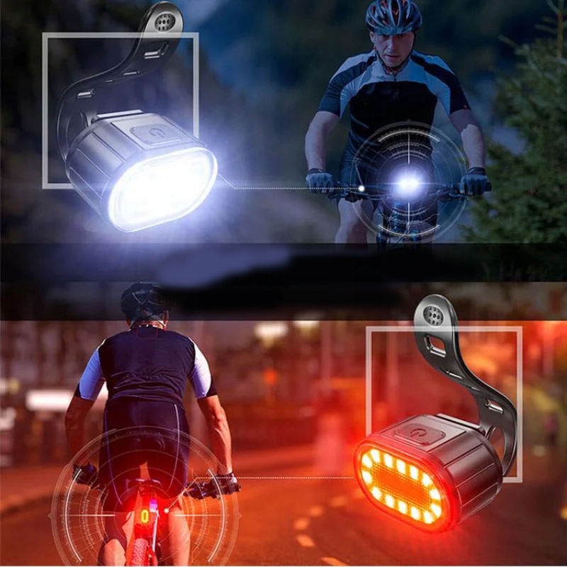 Dviračio apšvietimas PRIEKINIS IR GALIS DVIRAČIO LEMPŲ RINKINYS 800 lm USB