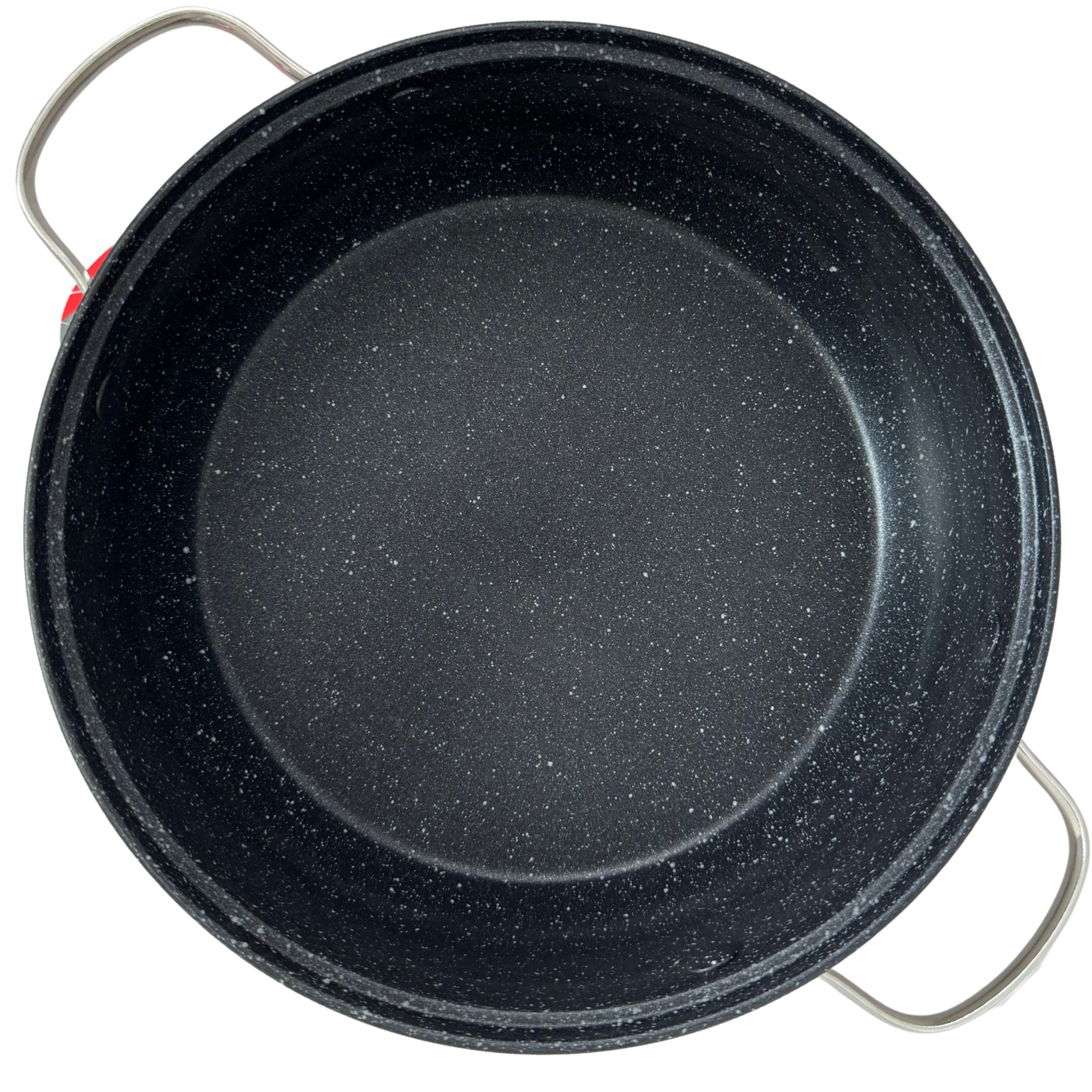 DIDELIS KIETAS PUODAS PLATUS PADAŽAS SU MARMURO DANGA 26cm 5,0L