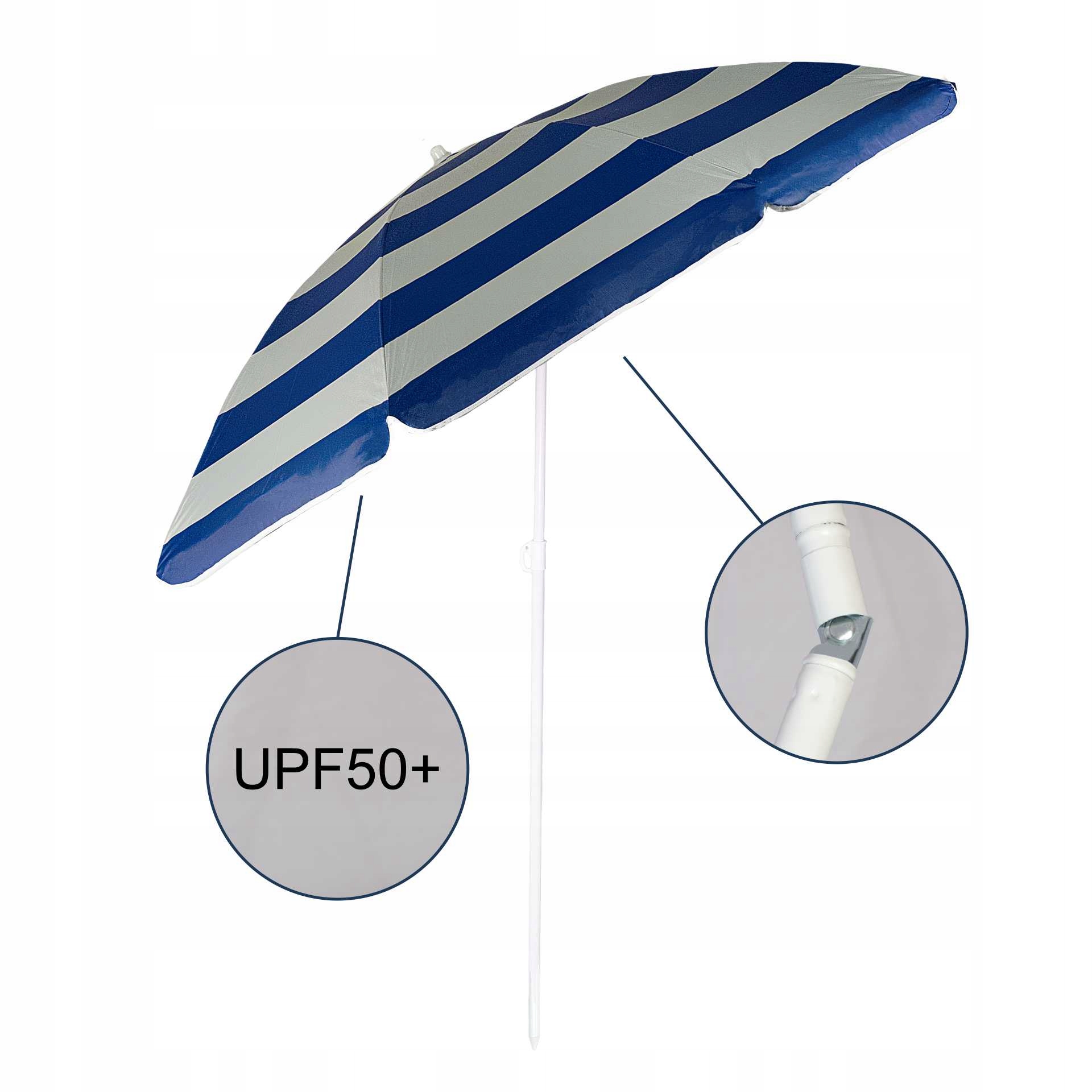 PAPLŪDŽIO skėtis su dangteliu su UV filtru UPF50+, LENGVAS, 160 cm, ATOSTOGOS