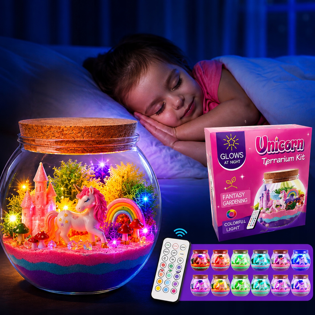 KŪRYBINGAS VIENRAGIS RINKINYS MAGICAL AQUA TERRARIUM DIY LED CRYSTAL LAMP