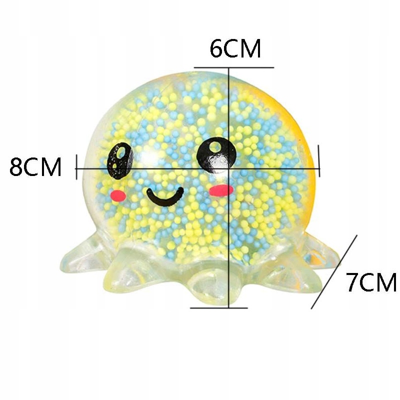 Šviesiantis squishy aštuonkojis su LED
