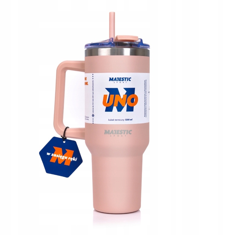 Didelis termo puodelis su rankena Majestic Sport Uno 1200ml - Rožinė