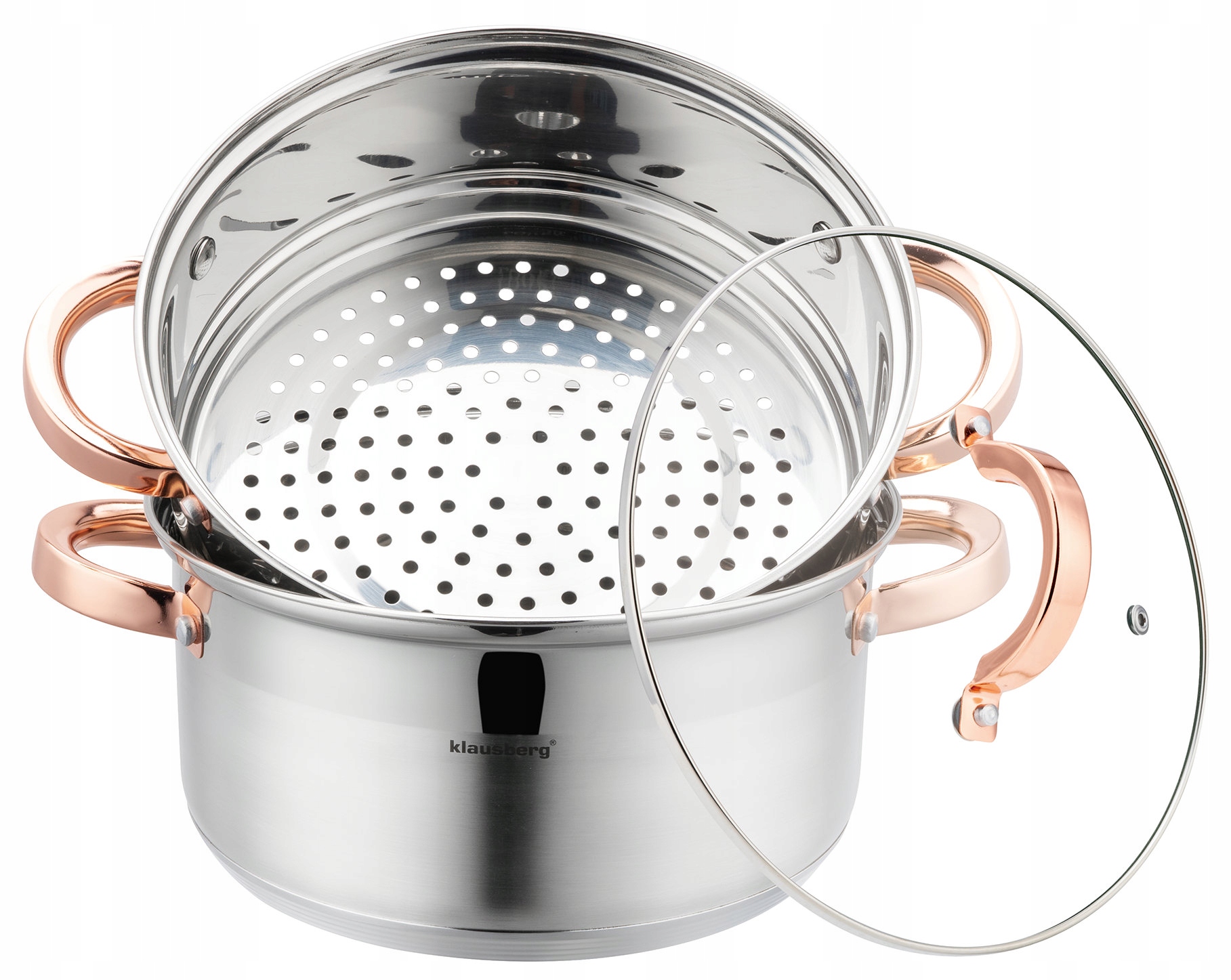 STEAMER POT 22cm indukcinis nerūdijančio plieno puodas 4L