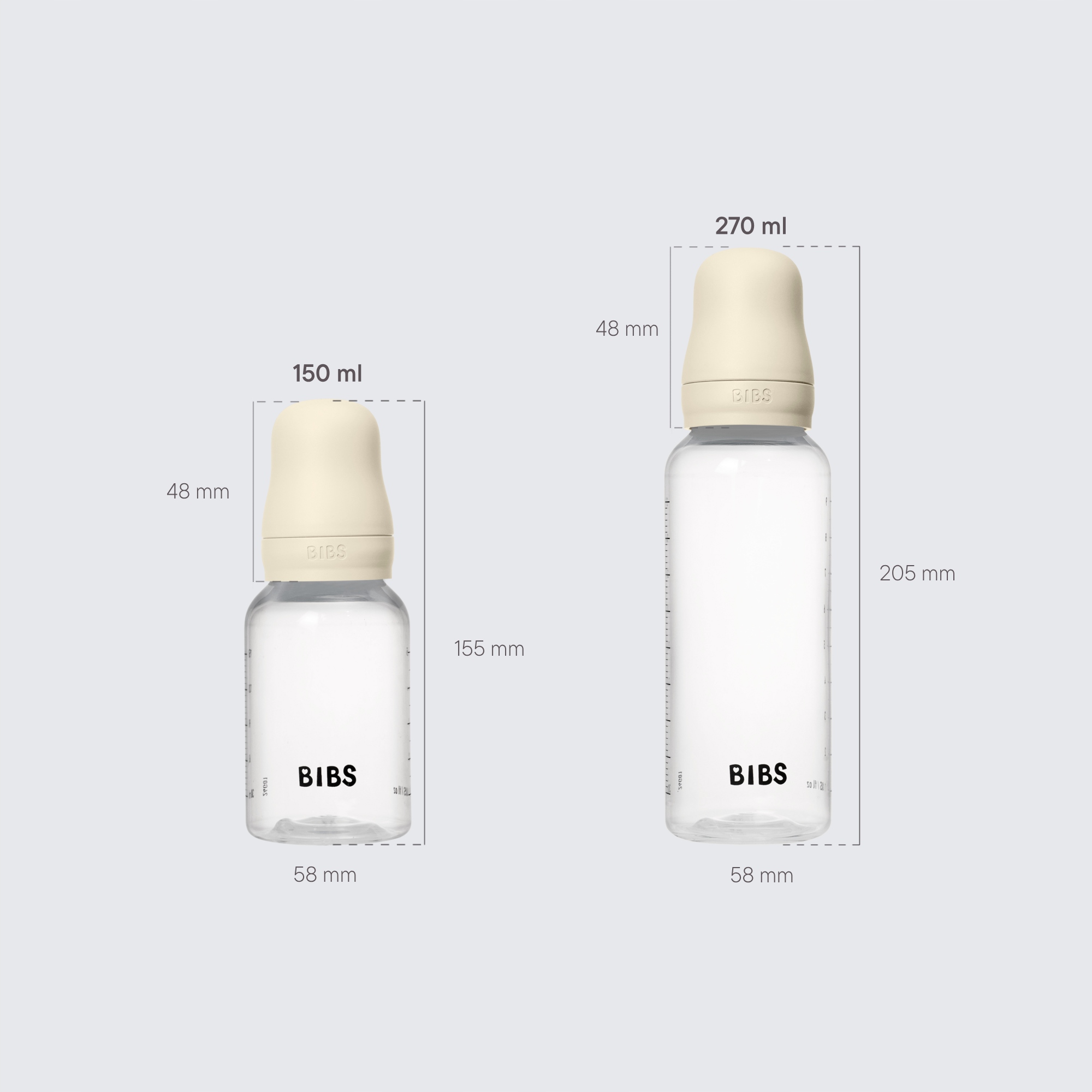Bibs antikolikinės butelkai 150/270 ml, 2 vnt