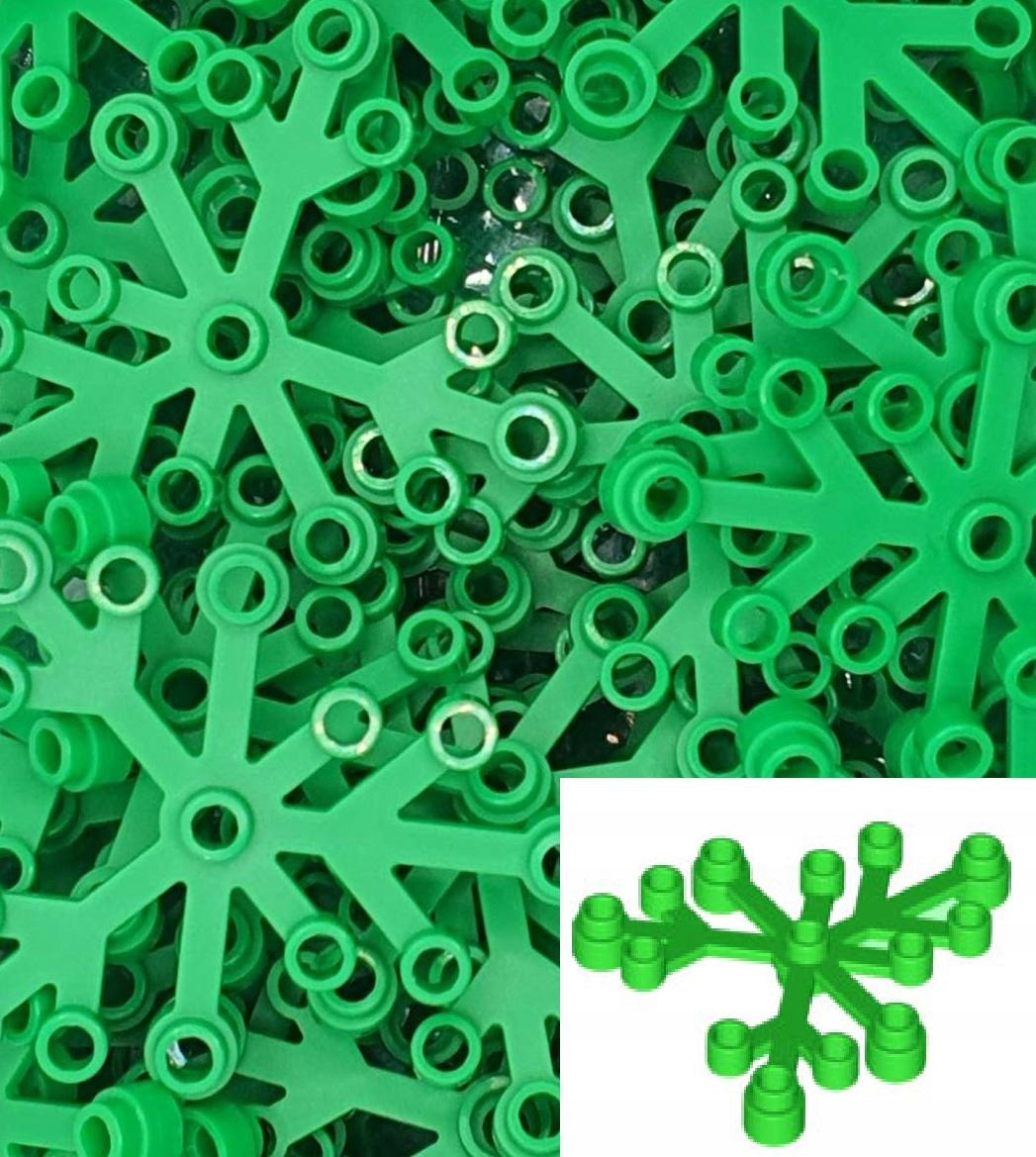 LEGO Plant 2417 Lapas Lapų krūmas Didelis 6x5 Ryškiai žalias 50 vnt.