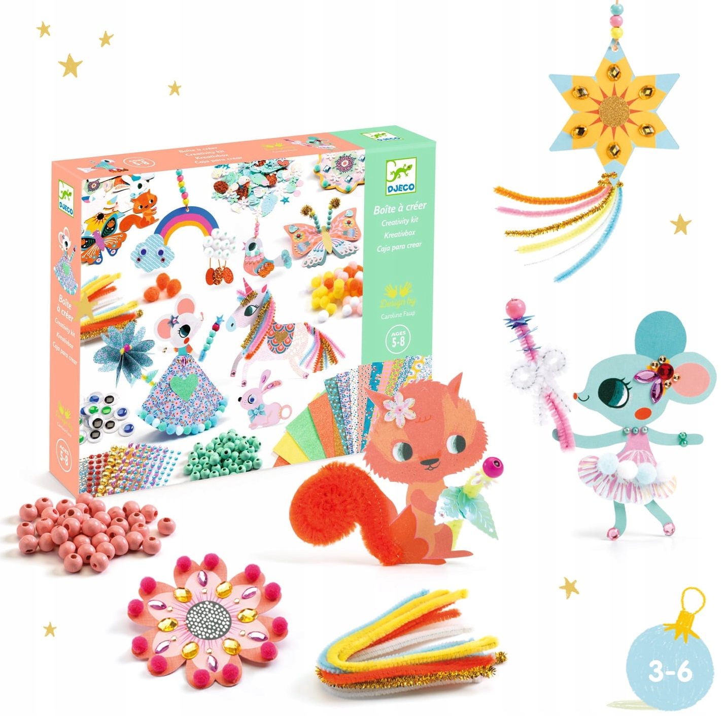 DJECO CREATIVE BOX ART KIT SUKURK SAVO GYVŪNINĮ