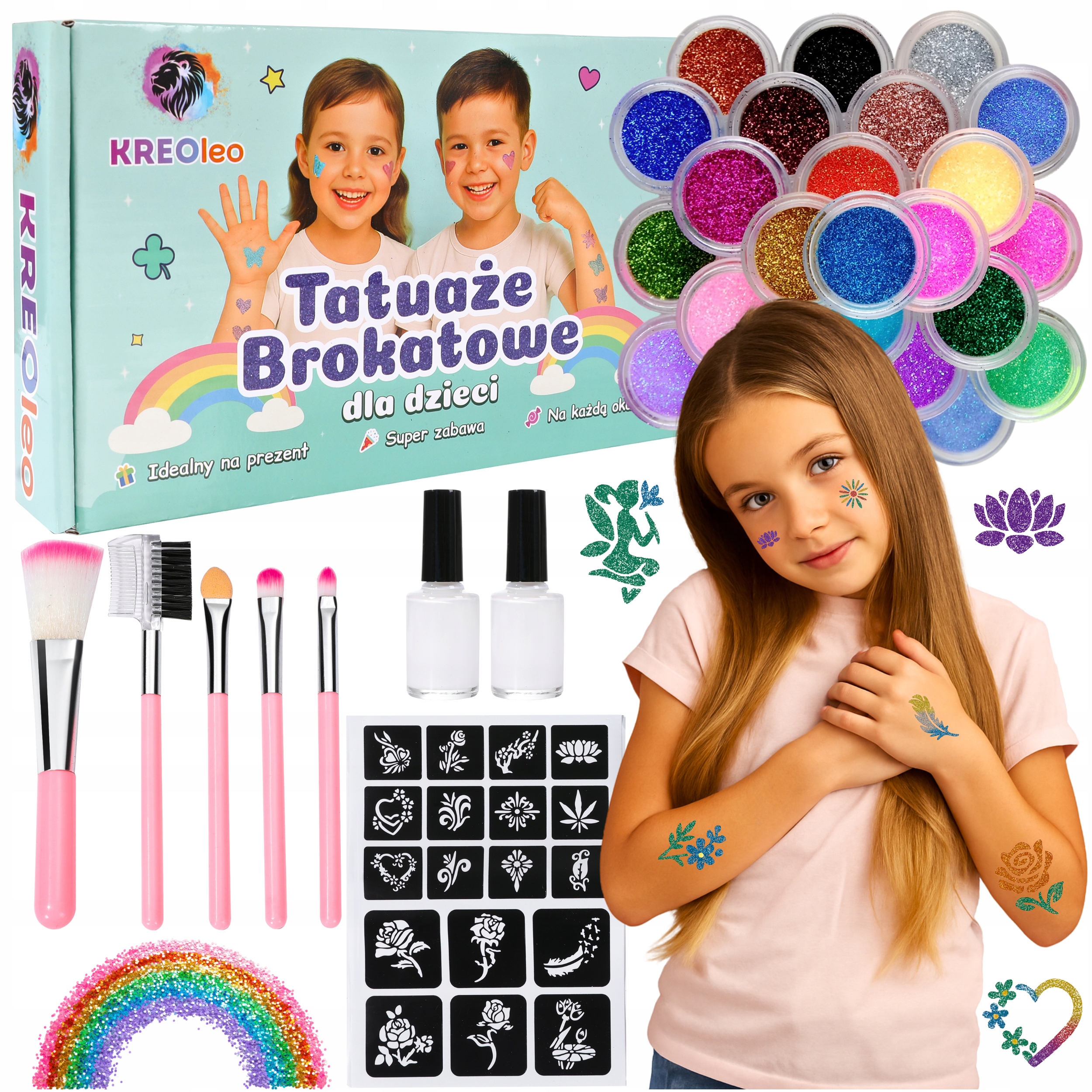 KREOleo tatuiruočių rinkinys 2 su šablonais