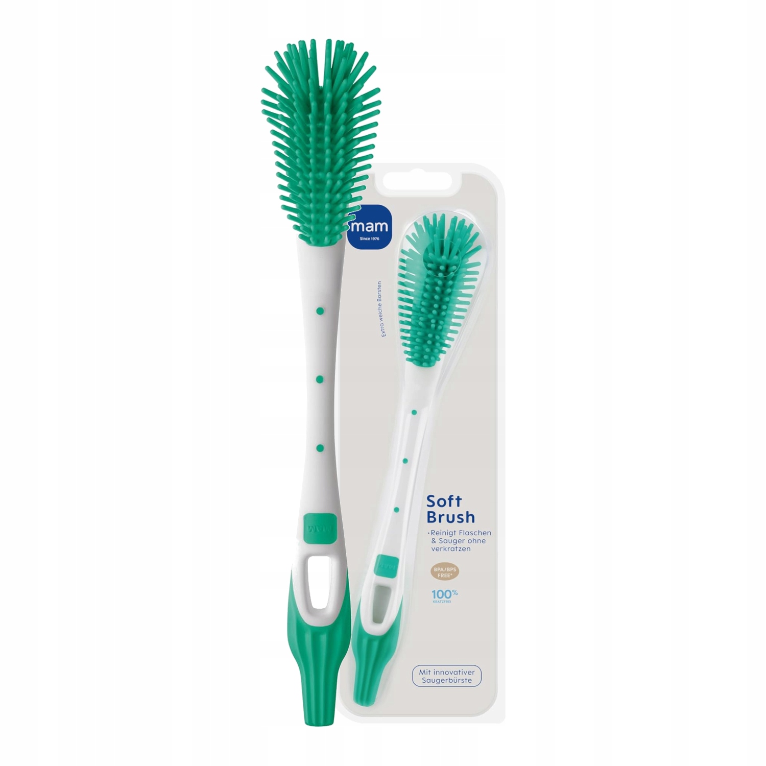 MAM Baby Soft Brush šepetys buteliukų, čiulptukų, puodelių plovimui