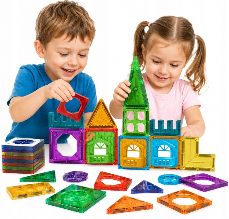 WOOPIE Magnetiniai konstrukciniai blokai 3D pilies edukacinis rinkinys 30 vnt.