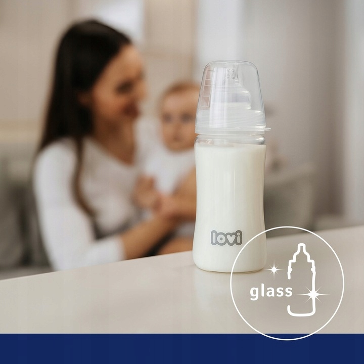 Lovi stiklinė kūdikio butelka 250 ml nuo 3 mėnesių