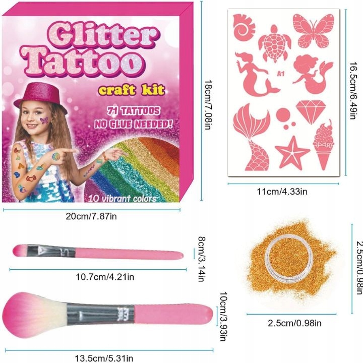 Bakalu tatuiruočių rinkinys su brokatais - nuo 3 metų
