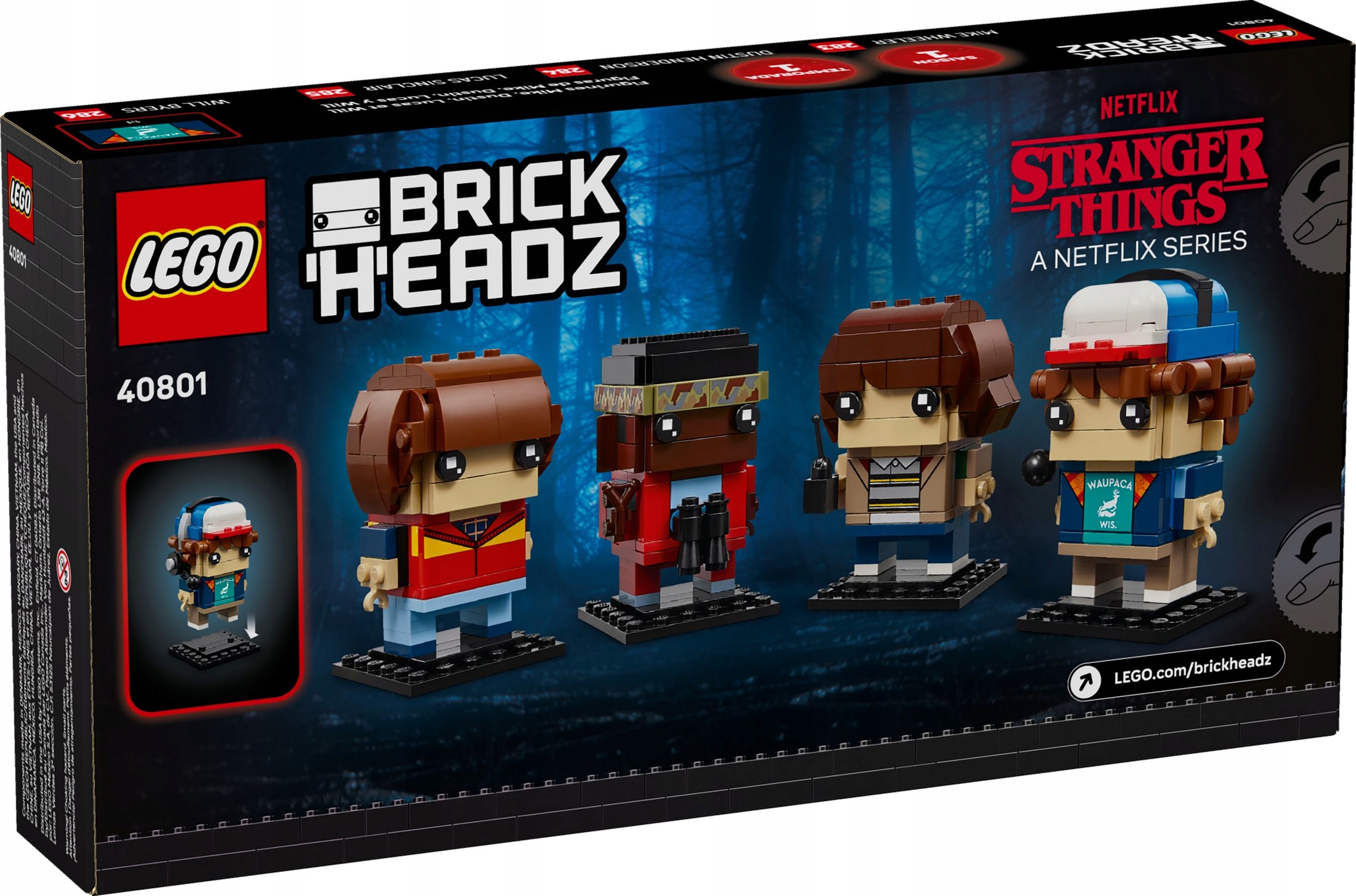 LEGO 40801 BrickHeadz figūrėlės Dustinas Mike'as Vilis Lukasas