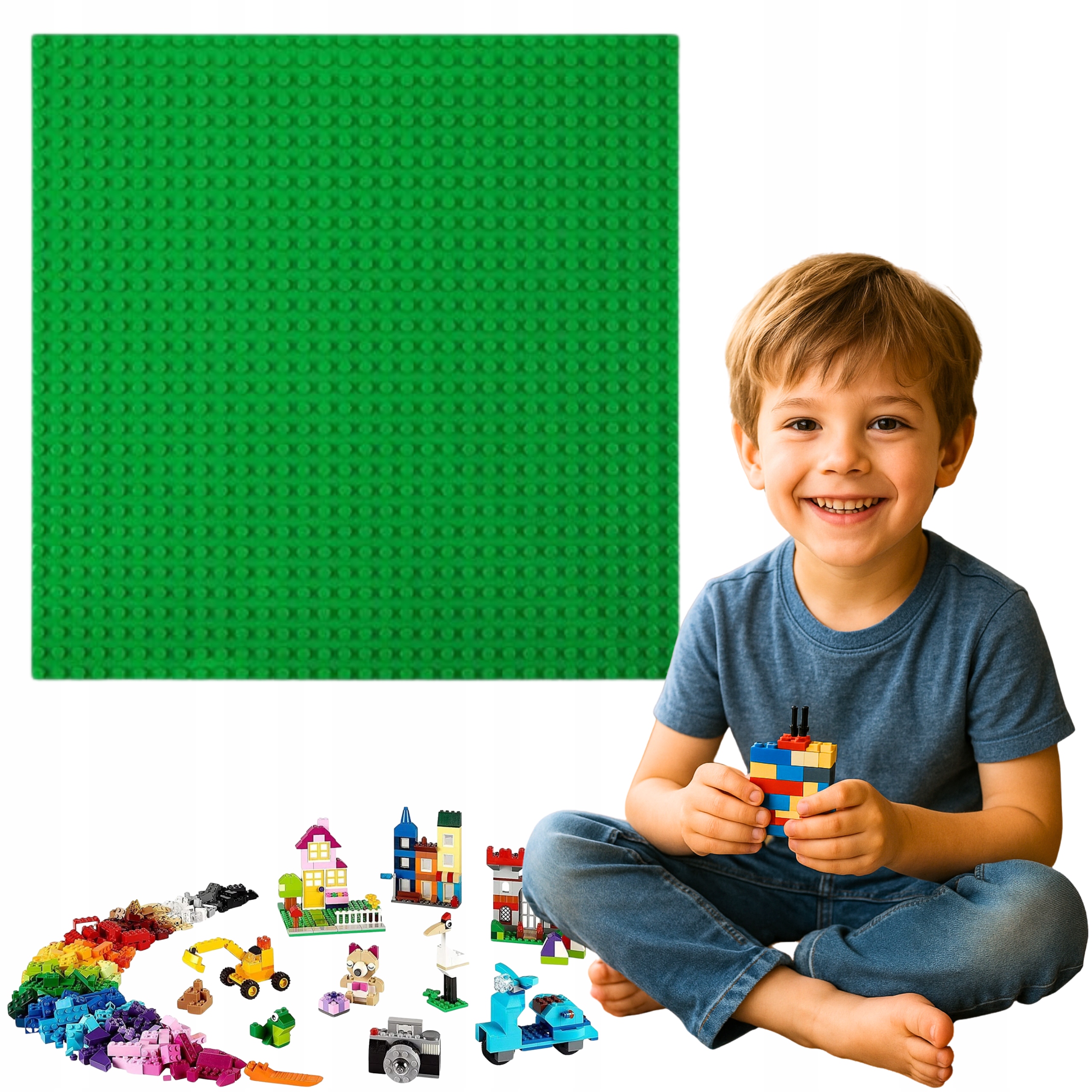 Didelės CONSTRUCTION PLATE GREEN CLASSIC CITY blokeliai 32x32 žaidimų bazė