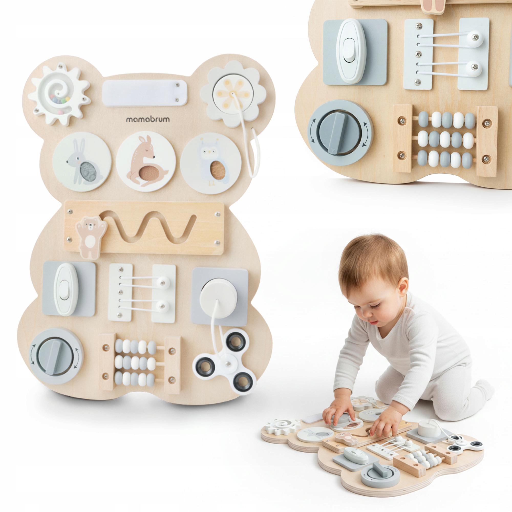 Mamabrum medinė manipuliacinė Montessori lenta