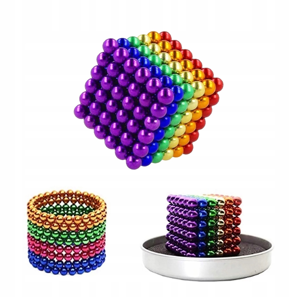 Magnetiniai rutuliai 216vnt 5mm vaivorykštė