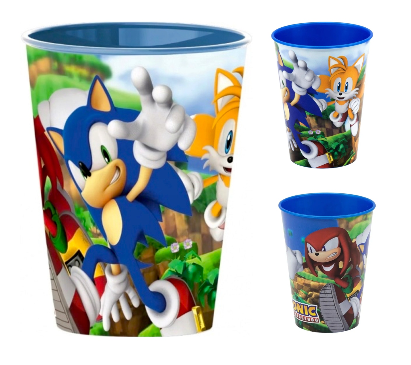 Sonic geriamasis puodelis 260ml vaikams, mėlynas, daugiafunkcis