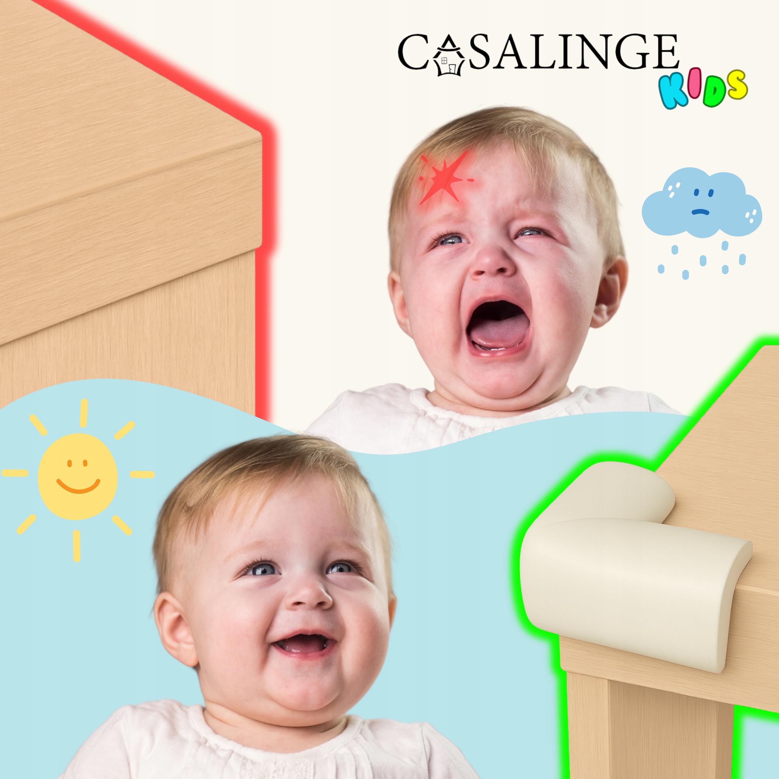 Casalinge sąvartymo apsaugos spintoms ir meblams