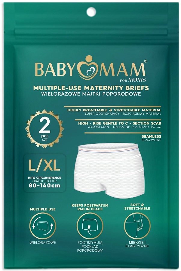 Babymam daugiakartinės poporodines prigludančios kelnaitės L/XL