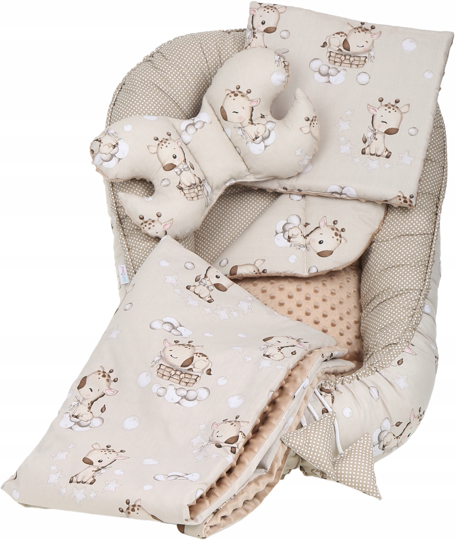 BABY COCOON NEST MINKY PIECE XXL BABYMAM RINKINYS, 7 ELEMENTAI.