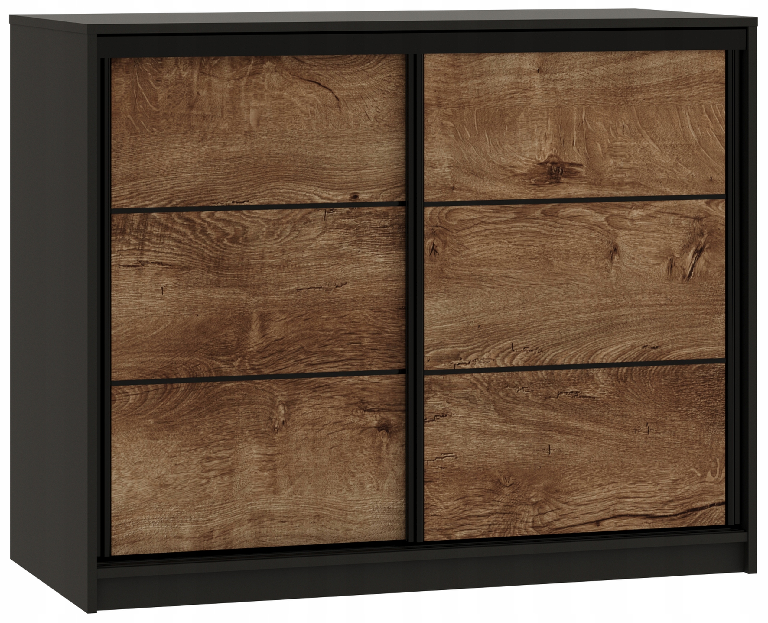 BroMarKT 120cm loft komoda su stalčiais ir strypu