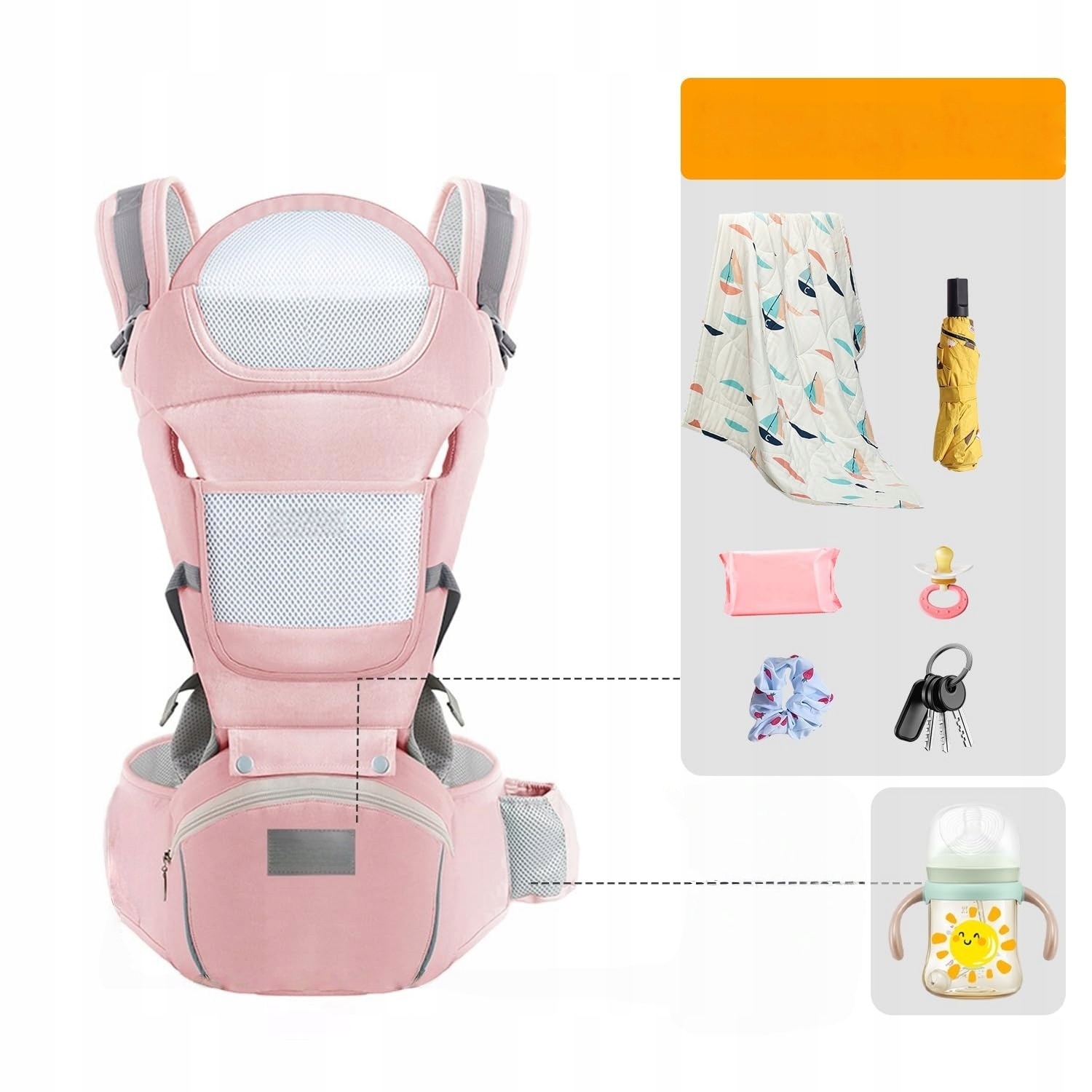 6in1 nešioklė klubams, ergonomiška, 25kg, 0-36 mėn