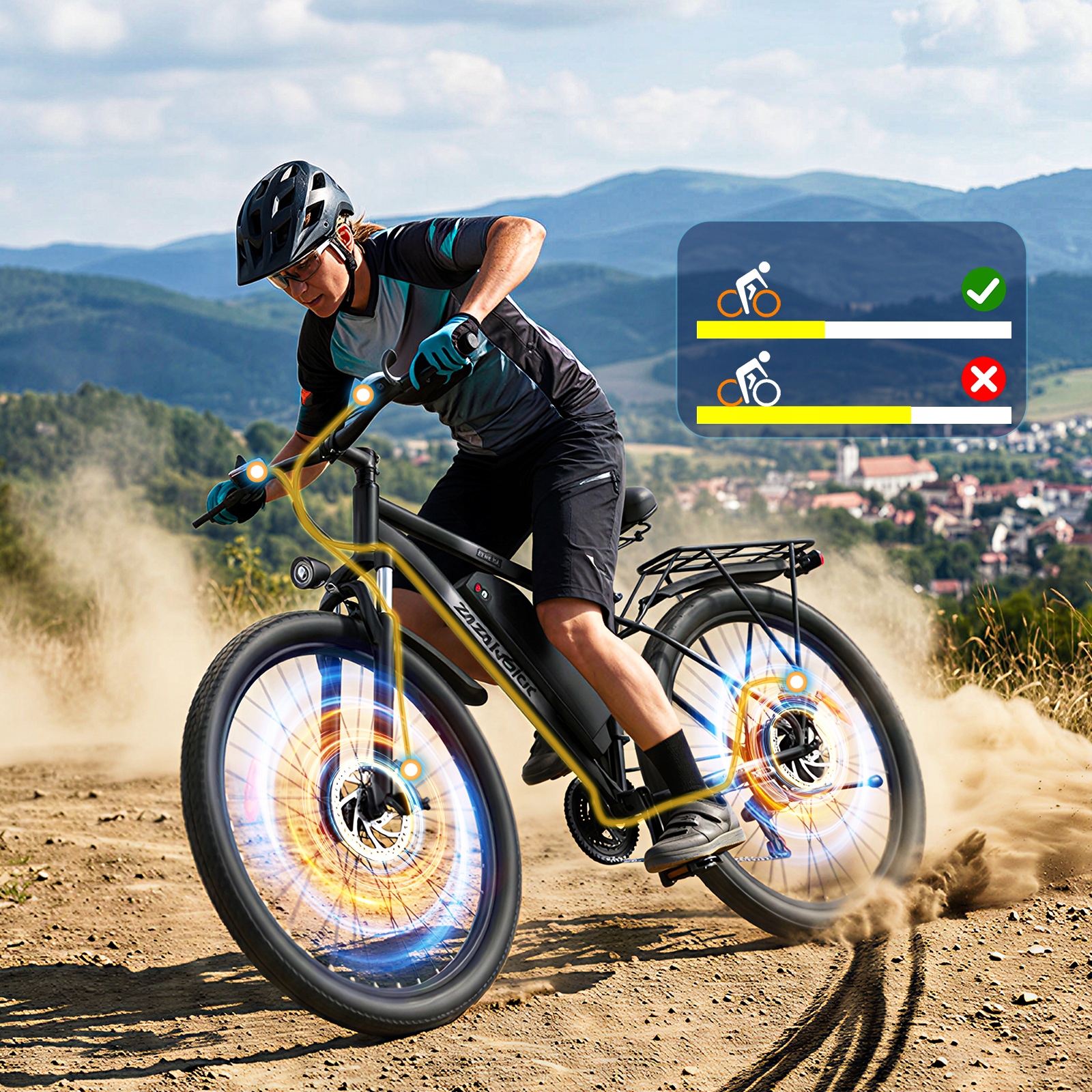 Vyriškas/moteriškas elektrinis dviratis ZAZAWORK CF29 250W 36V 15AH 100KM 29" MTB