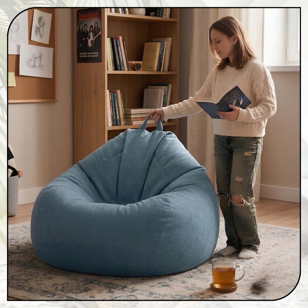 PUFA BAG XXL VELUR 120 CM MĖLYNA
