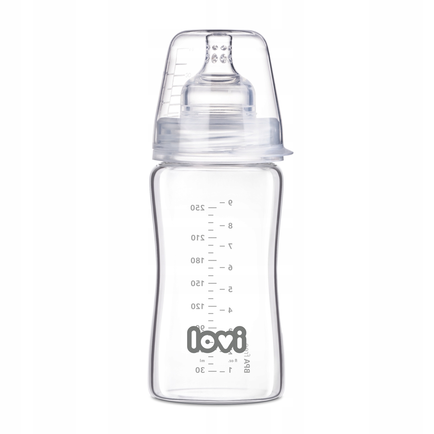 Lovi stiklinė kūdikio butelka 250 ml nuo 3 mėnesių