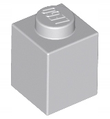 LEGO 3005 KLATA 1x1 šviesiai pilka (9g) 16 vnt.