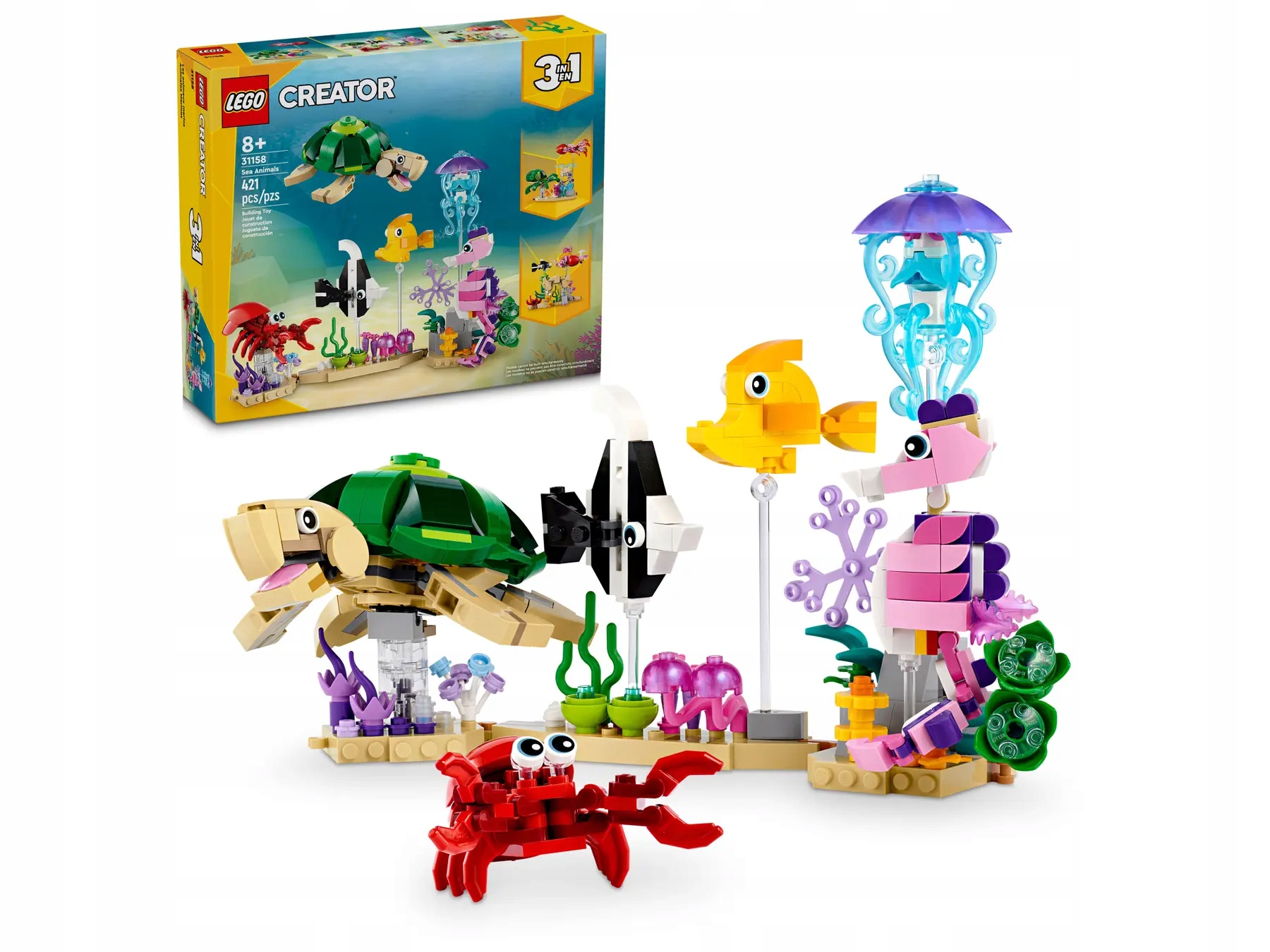 LEGO Creator 31158 jūros gyvūnai, 3 modeliai
