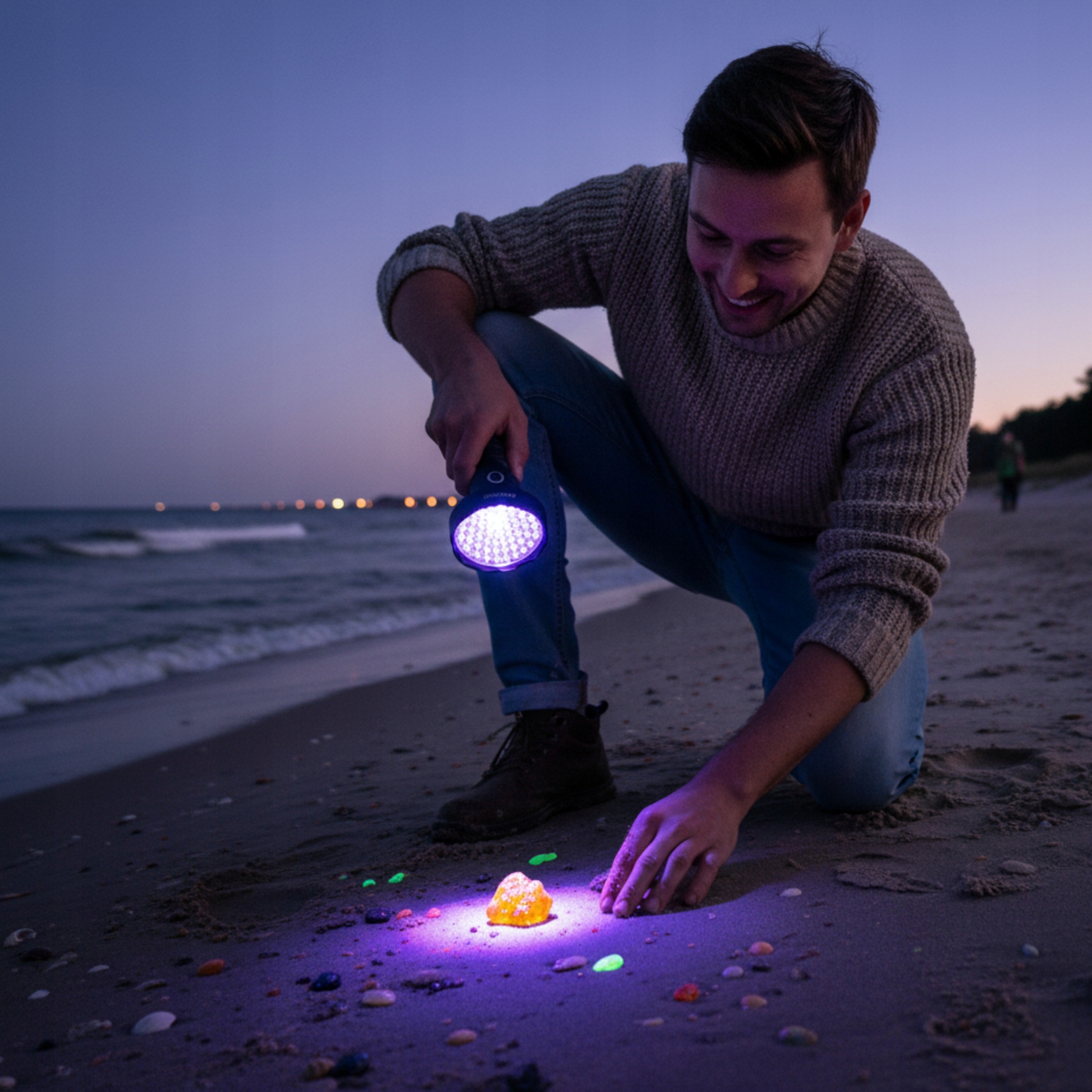 128 LED 395 nm USB-C SONOVO UV žibintuvėlis gintarui ir aptikimui
